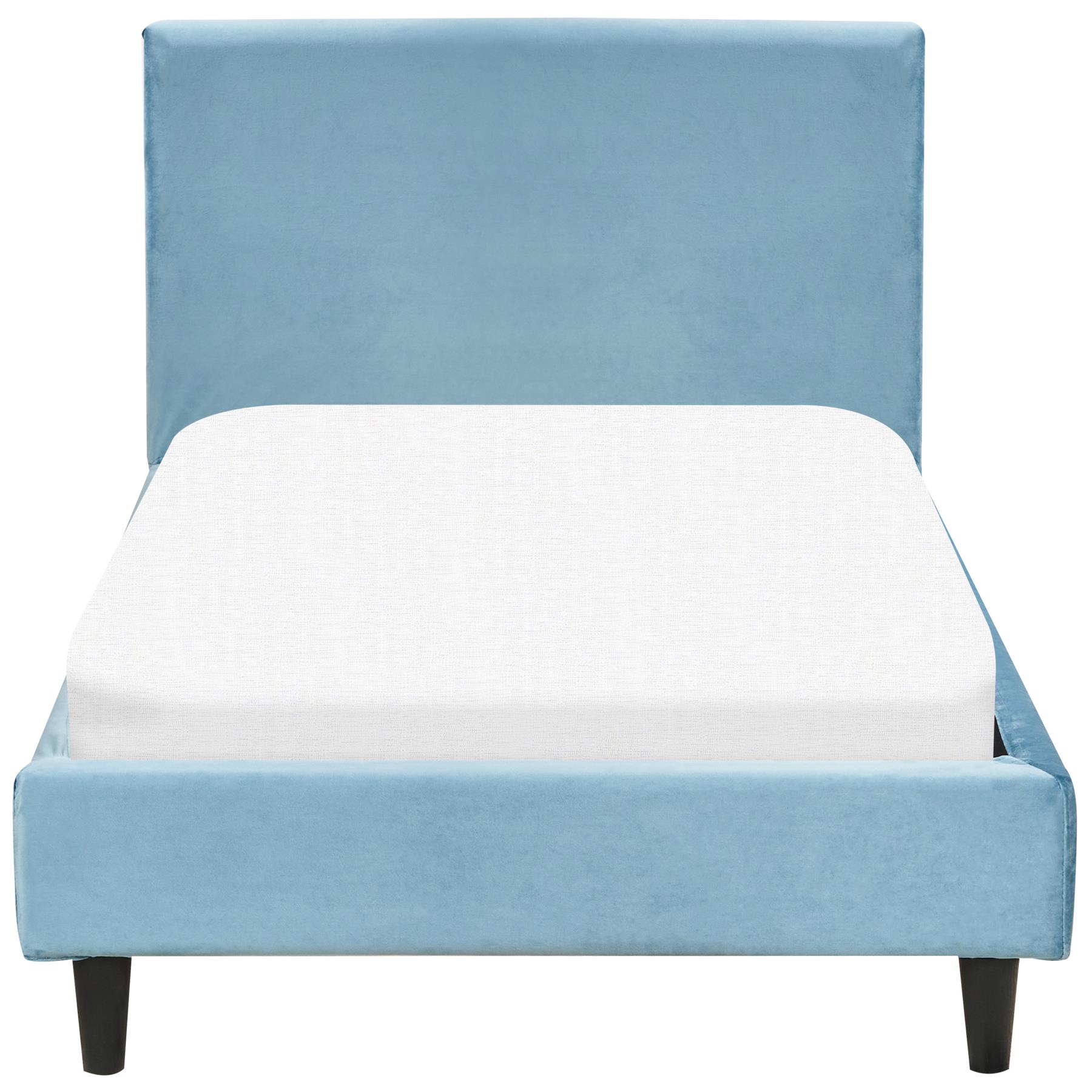 Beliani - FITOU - Bekleding bed - Lichtblauw - 90 x 200 cm - Fluweel