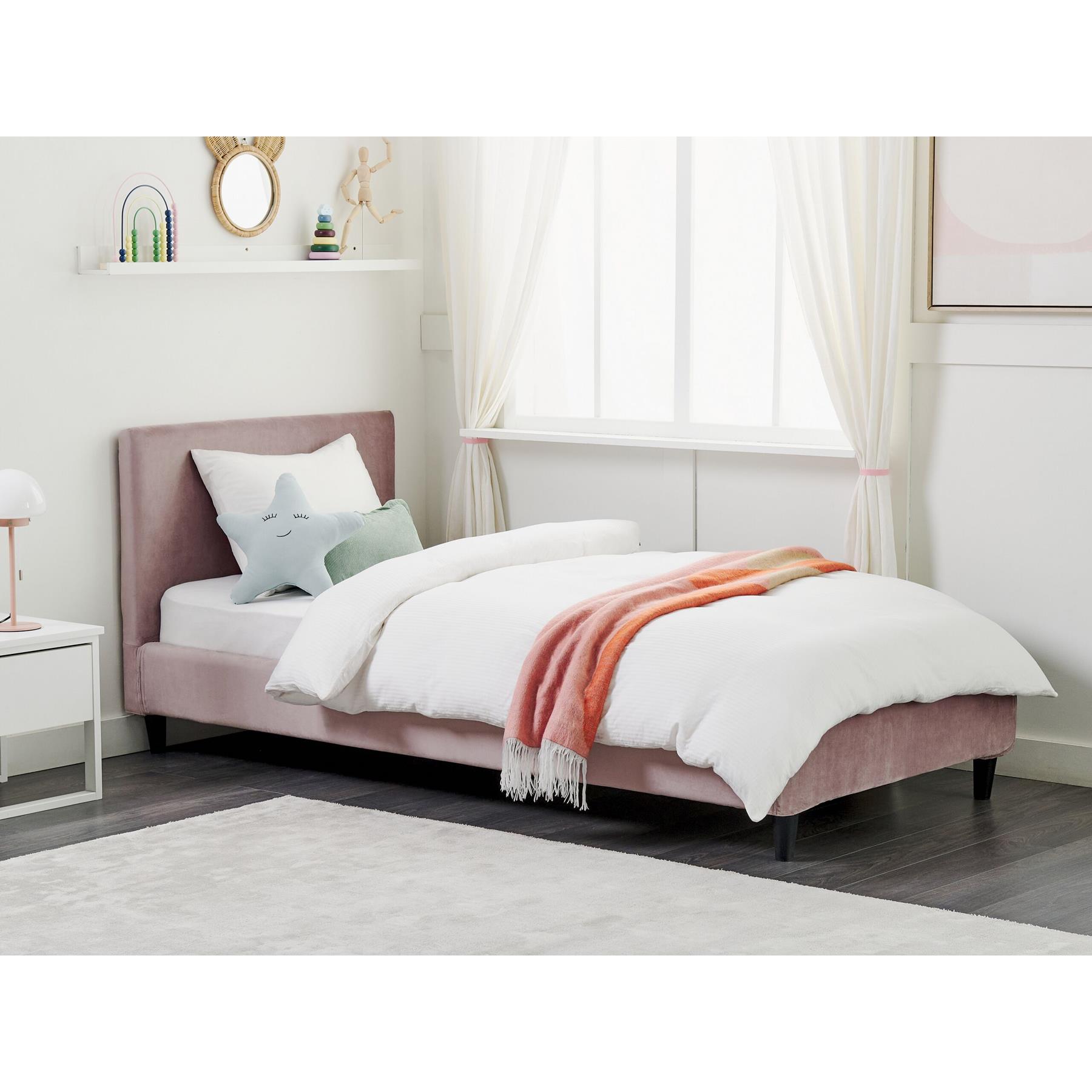 Beliani - FITOU - Bekleding bed - Roze - 90 x 200 cm - Fluweel