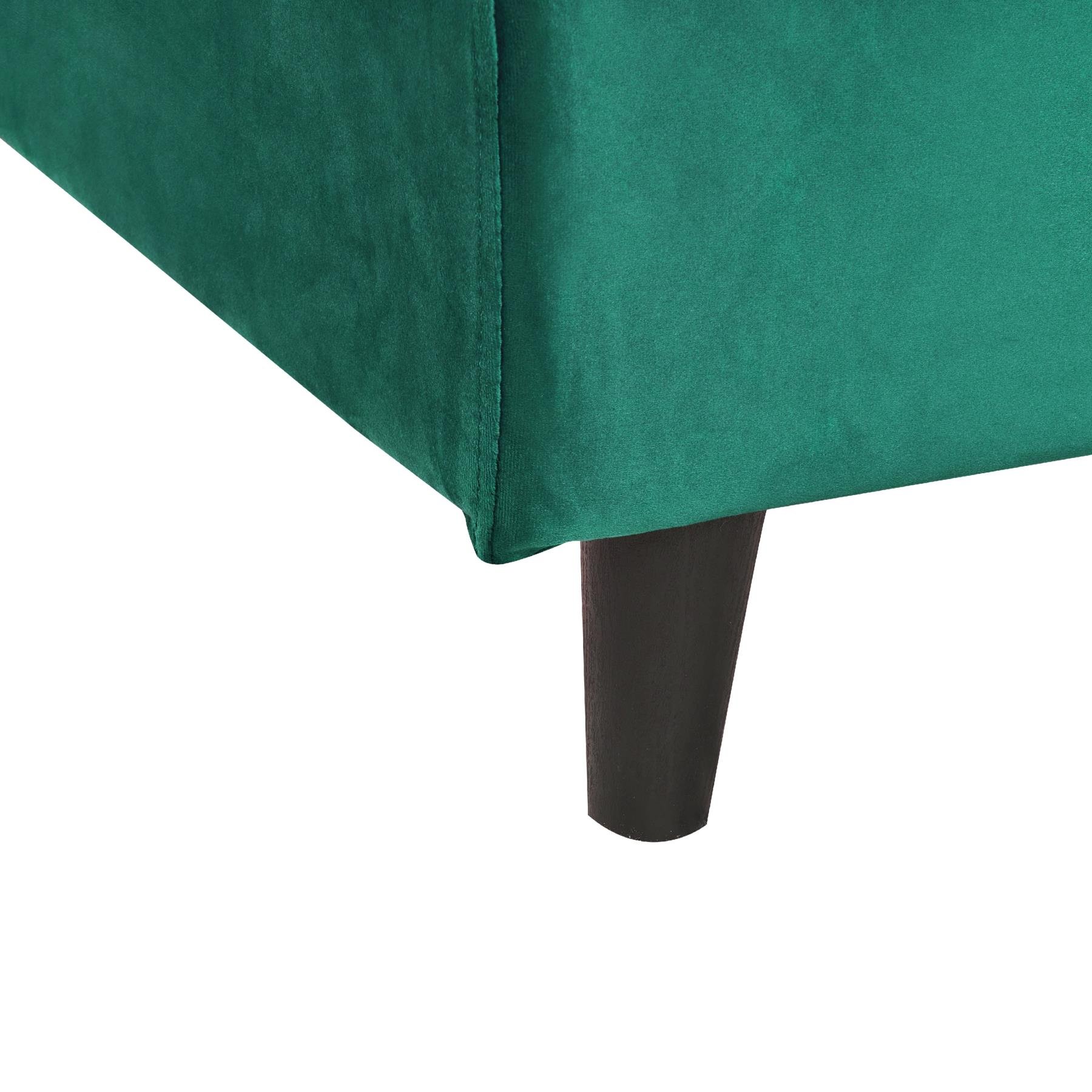 Beliani - FITOU - Bekleding bed - Donkergroen - 140 x 200 cm - Fluweel