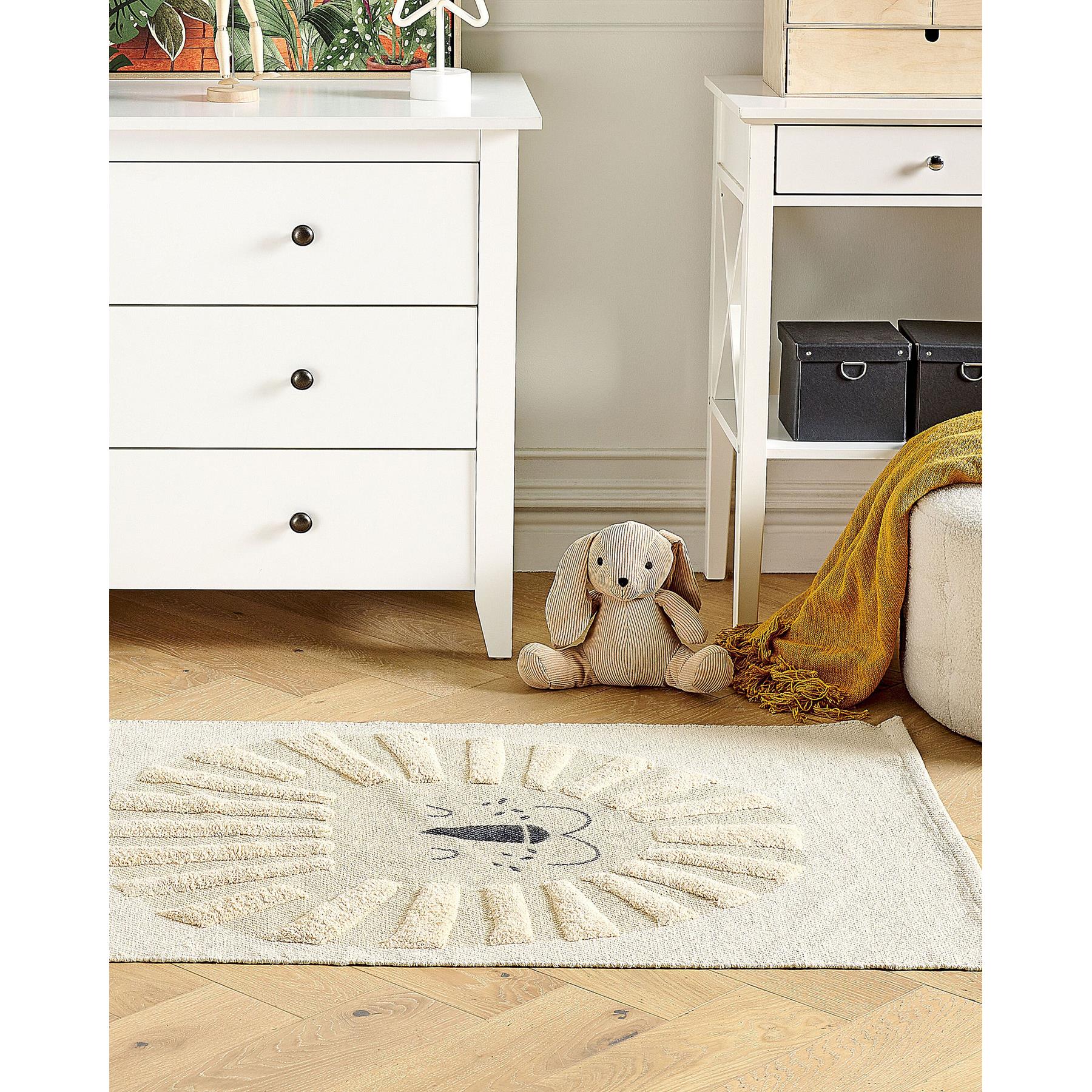 Beliani - BALARI - Vloerkleed - Beige - Katoen