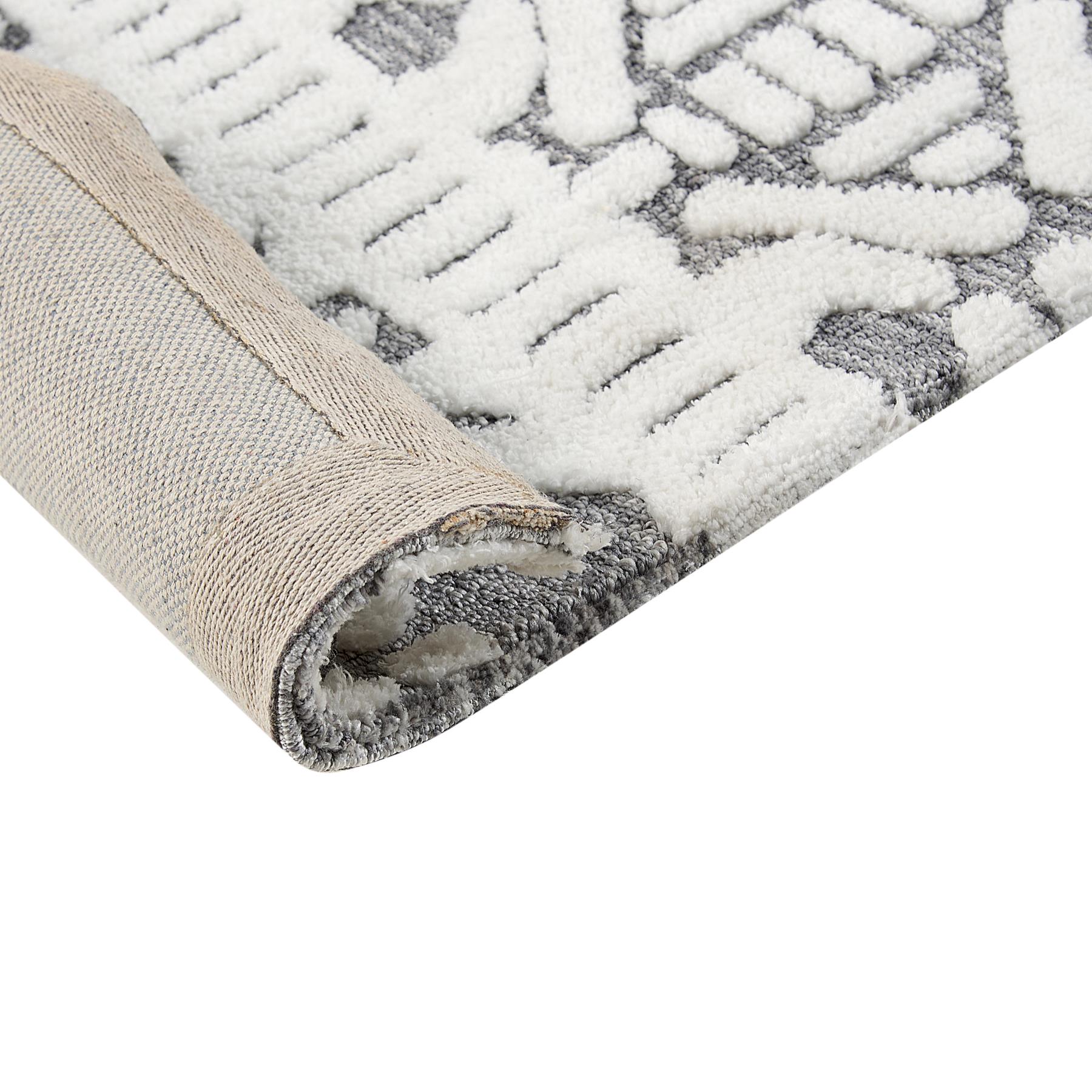Beliani - SIBI - Vloerkleed - Wit|Grijs - 300 x 400 cm - Polyester