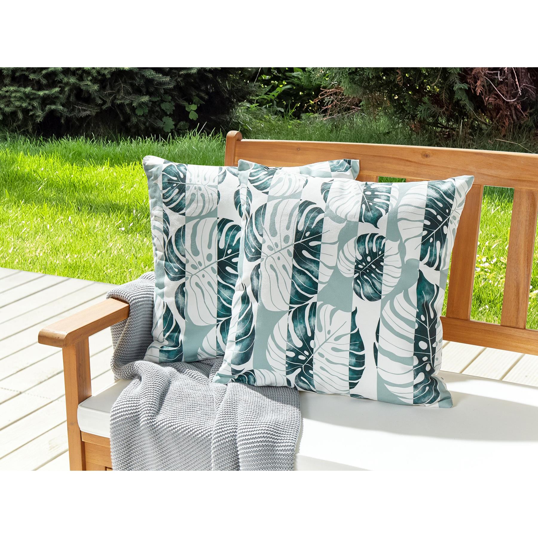 Beliani-TERMINI-Tuinkussen set van 2-Groen-45 x 45 cm-Polyester