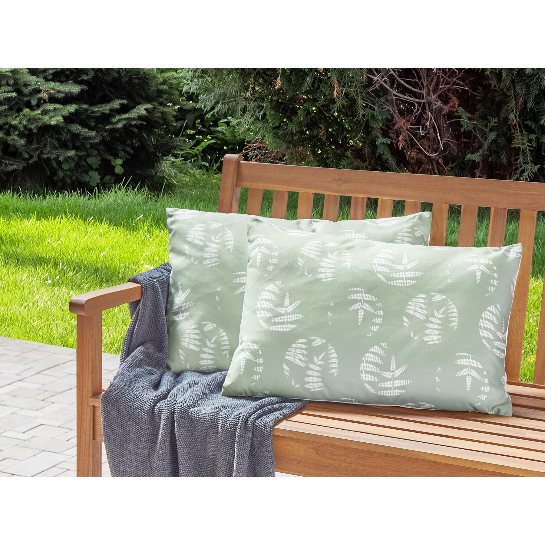 Beliani-ALASSIO-Tuinkussen set van 2-Groen-40 x 60 cm-Polyester