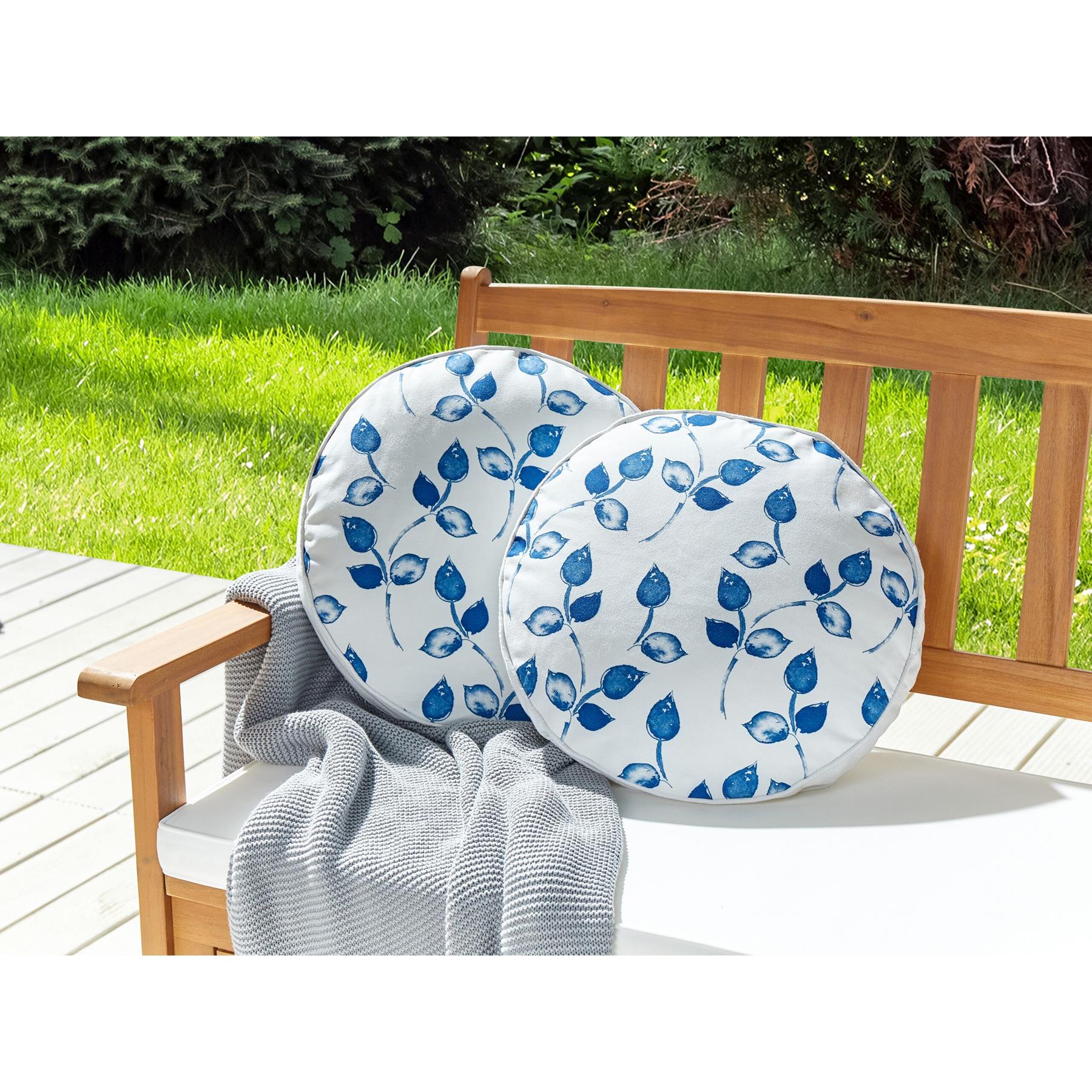 Beliani - TORBORA - Sierkussen set van 2 - Blauw|Wit - Polyester