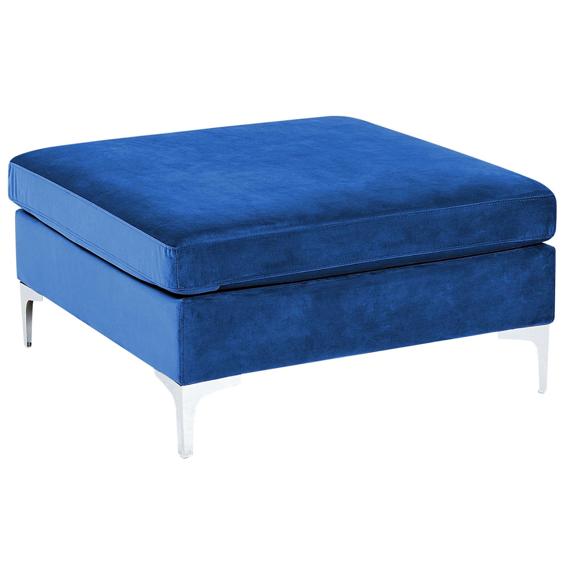Beliani - EVJA - Ottomaan - Marineblauw - Fluweel