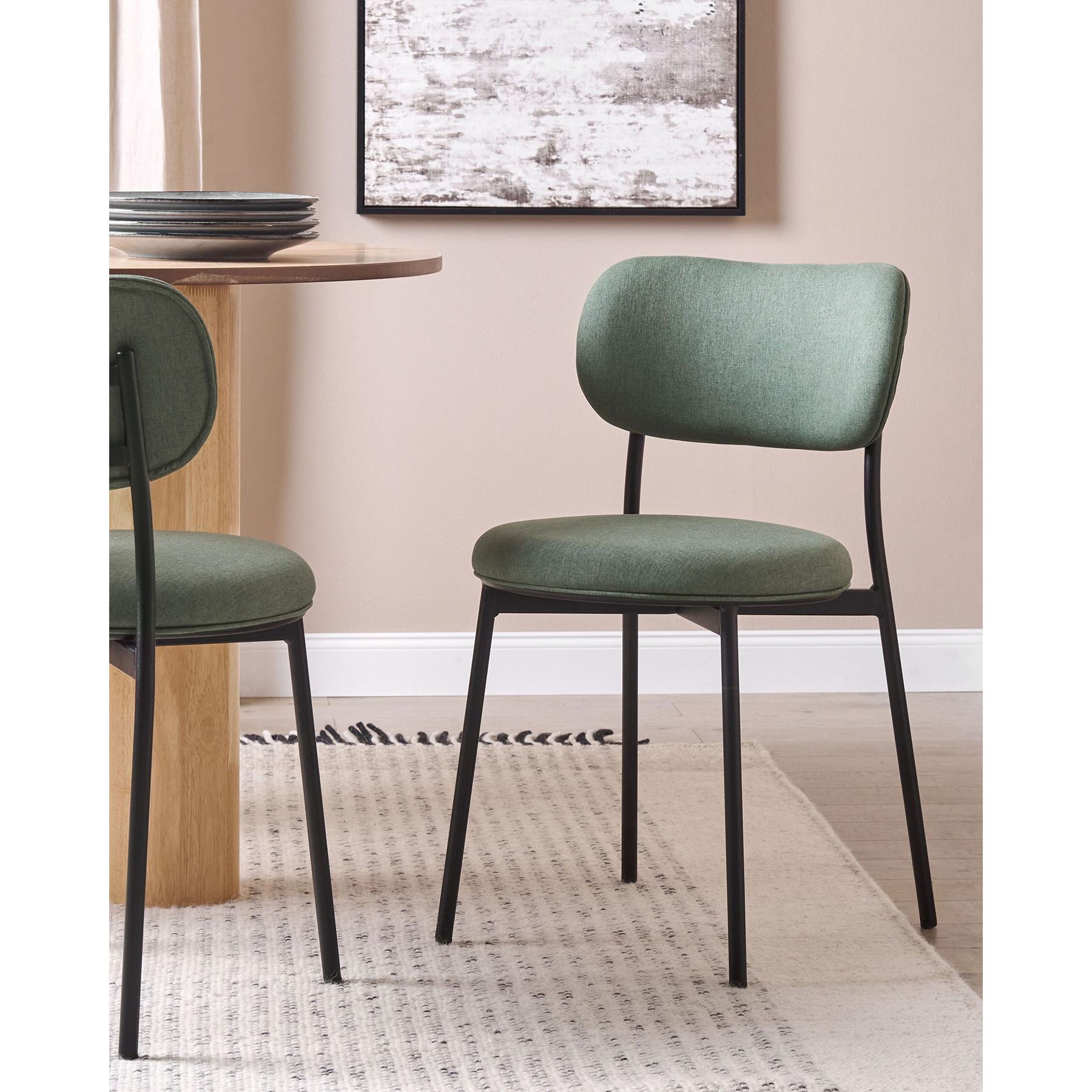 Beliani - CASEY - Eetkamerstoelen set van 2 - Groen - Polyester