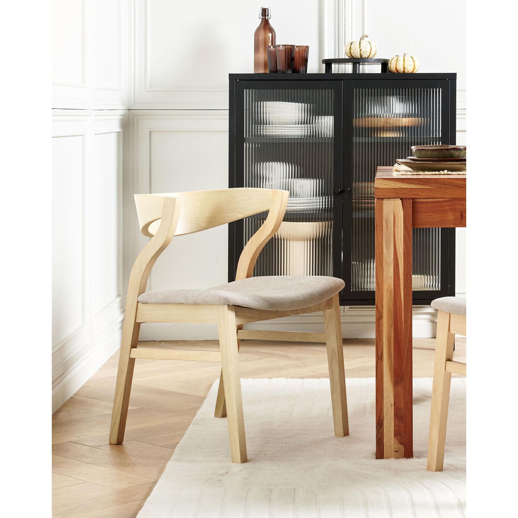 Beliani - MAROA - Eetkamerstoel set van 2 - Beige - Polyester