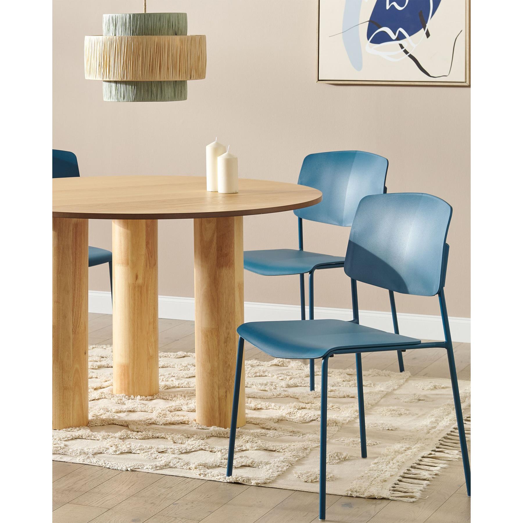Beliani - ASTORIA - Eetkamerstoel set van 4 - Blauw - Plastic