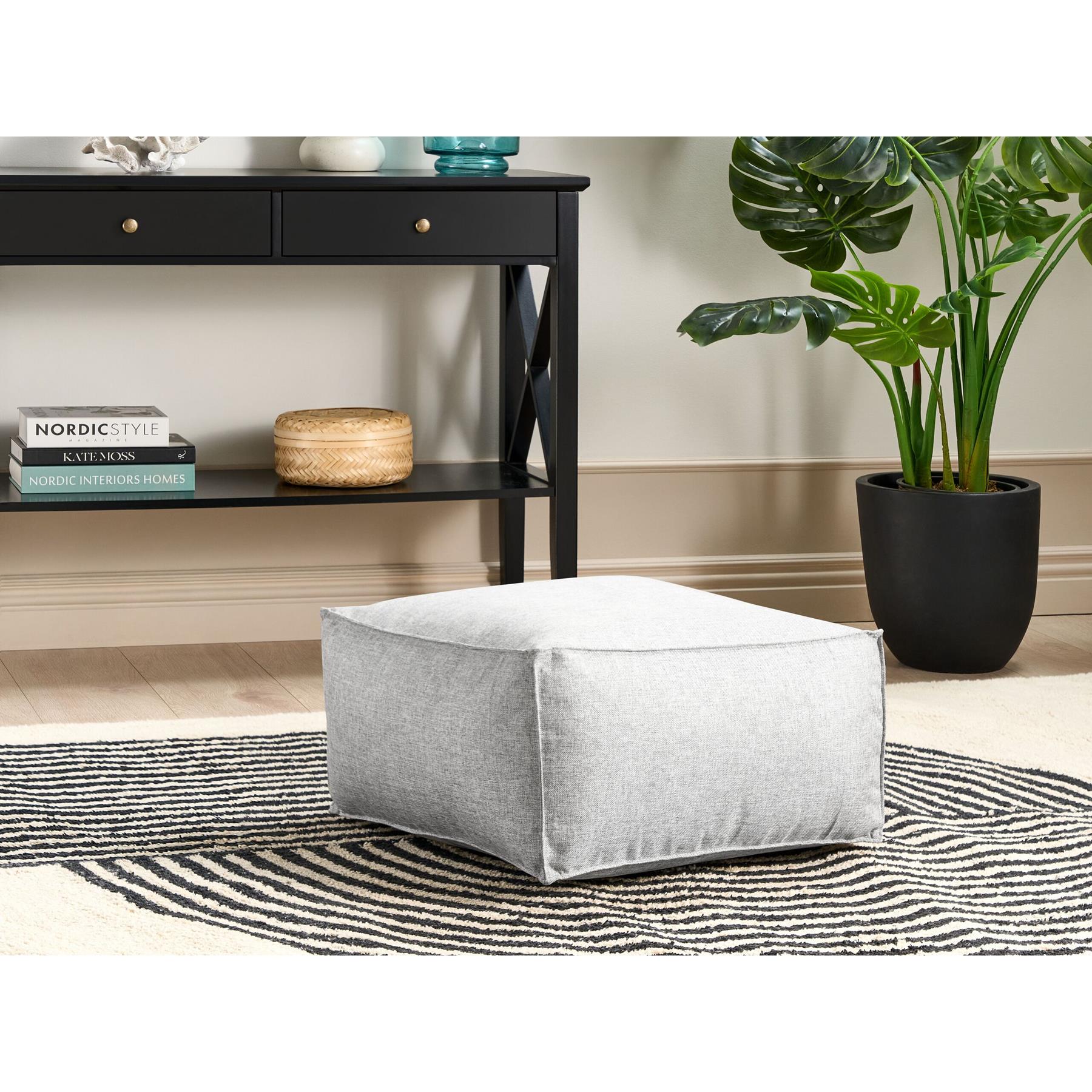 Beliani - MUKKI - Poef - Grijs - 50 x 50 cm - Polyester