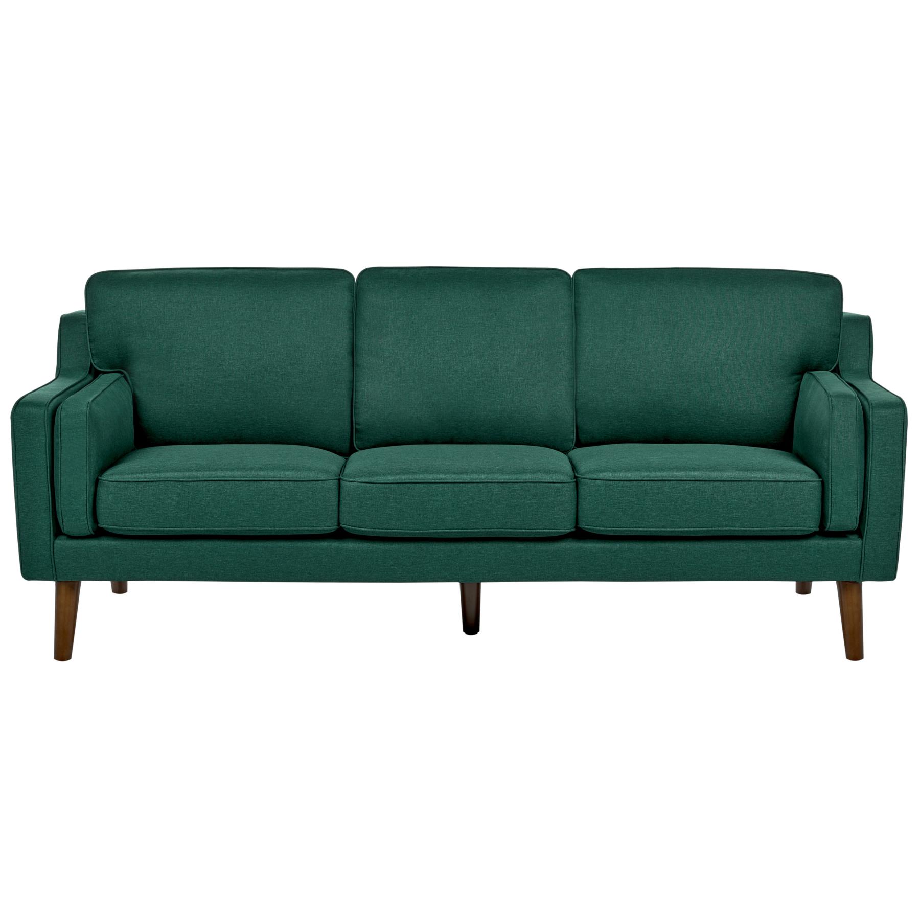 Beliani - LOKKA - Driezitsbank - Donkergroen - Polyester