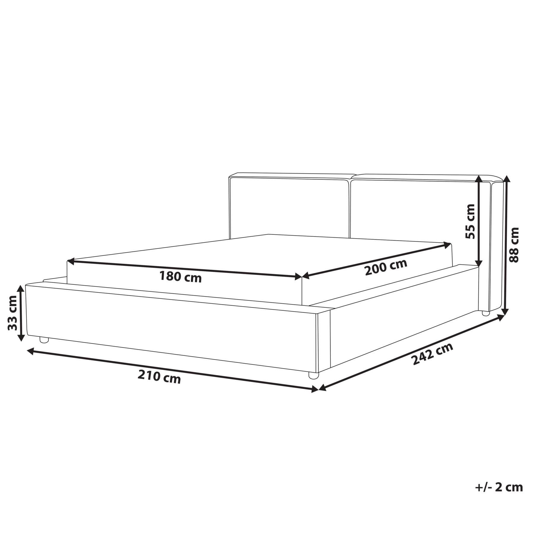 Beliani - LINARDS - Bed - Grijs - 180 x 200 cm - Polyester