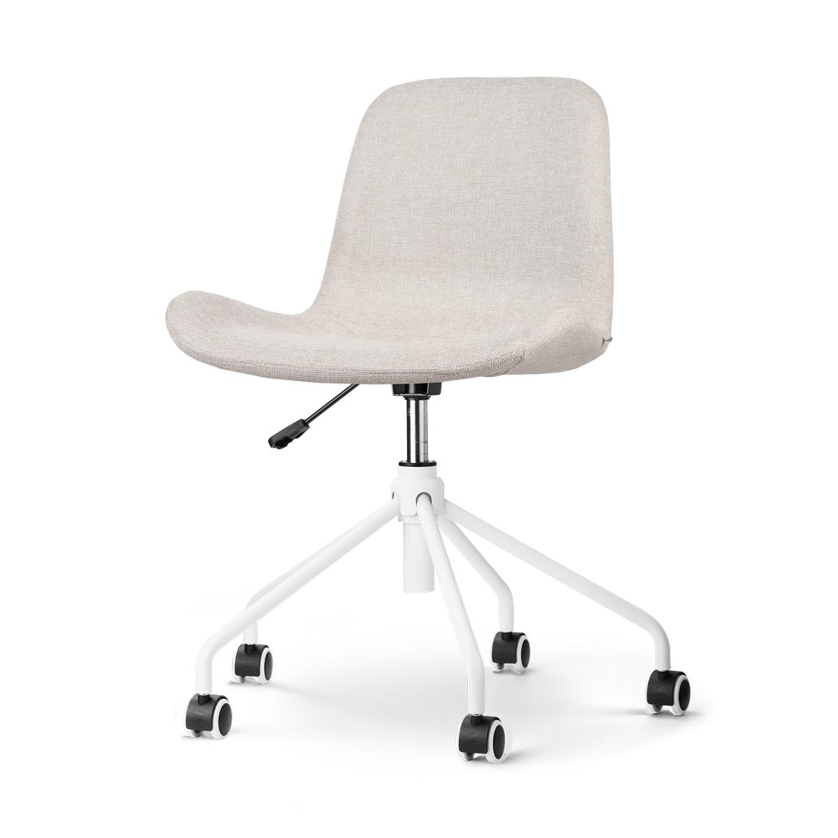 Nolon Nout-Fé Bureaustoel Beige - Stof - Wit Onderstel