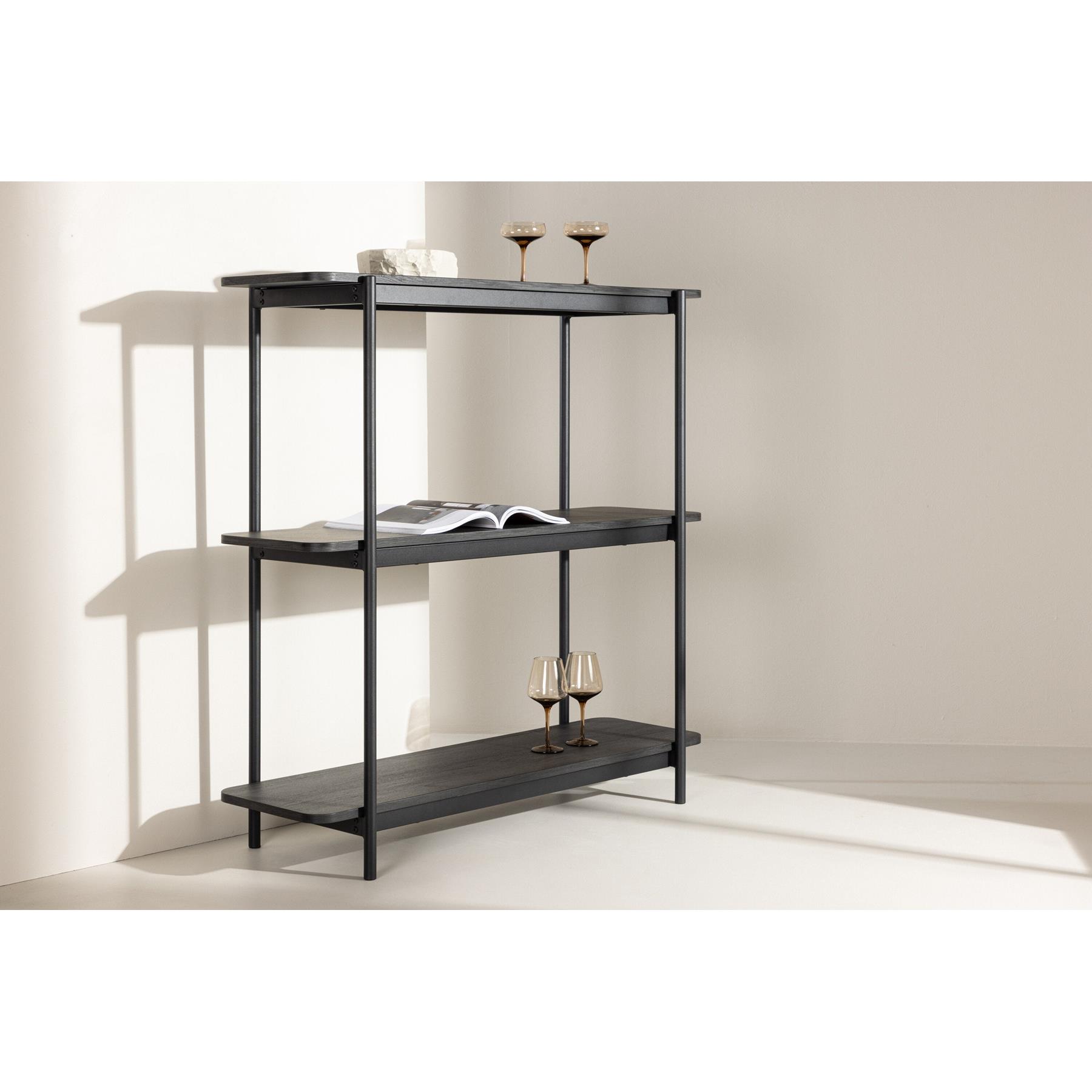 Rebellenclub Nuku Open Kast 120cm - Zwart