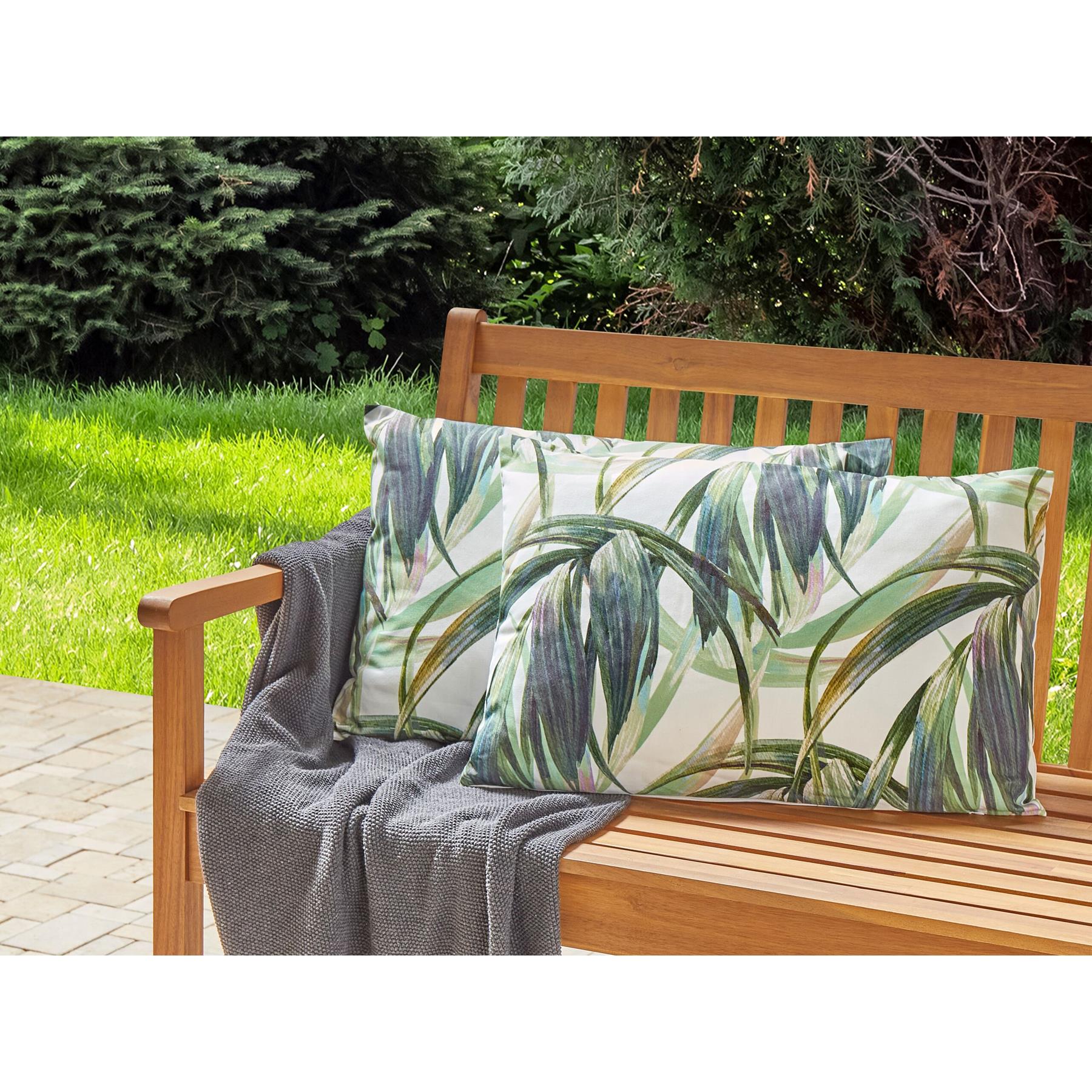 Beliani-CALDERINA-Tuinkussen set van 2-Groen|Wit-40 x 60 cm-Polyester