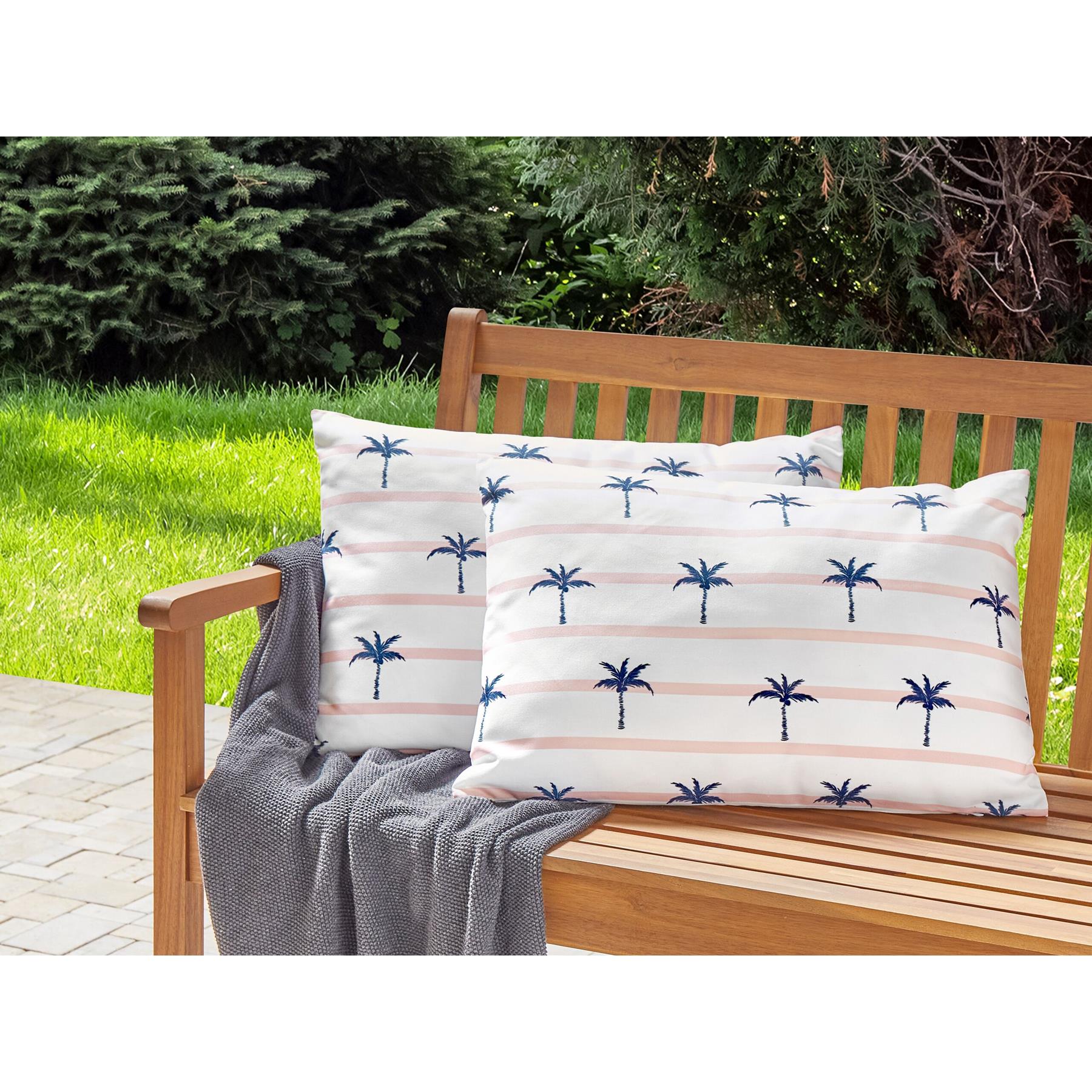 Beliani-MOLTEDO-Tuinkussen set van 2-Wit-40 x 60 cm-Polyester