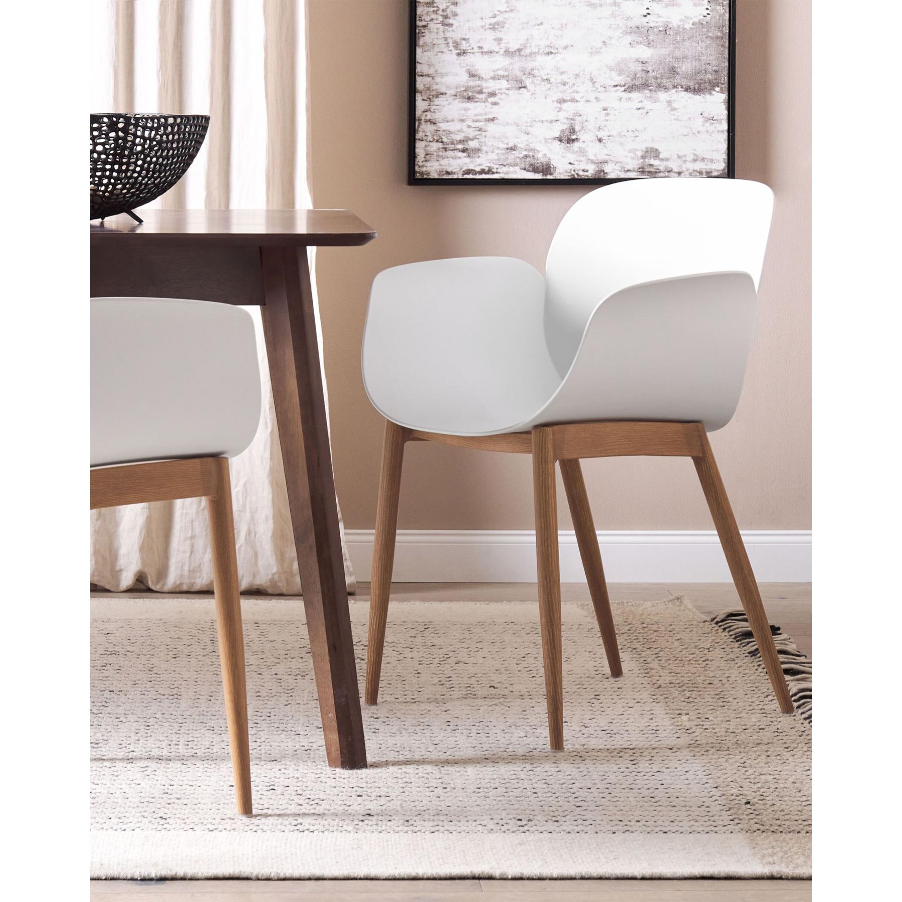 Beliani - ABILENE - Eetkamerstoelen set van 2 - Wit - Plastic