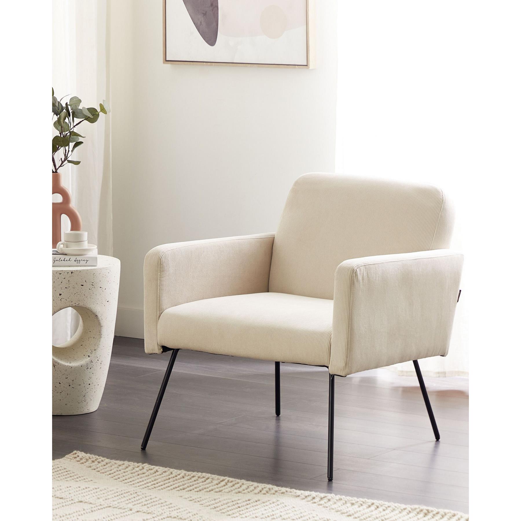 Beliani - NARKEN - Fauteuil - Crème - Corduroy