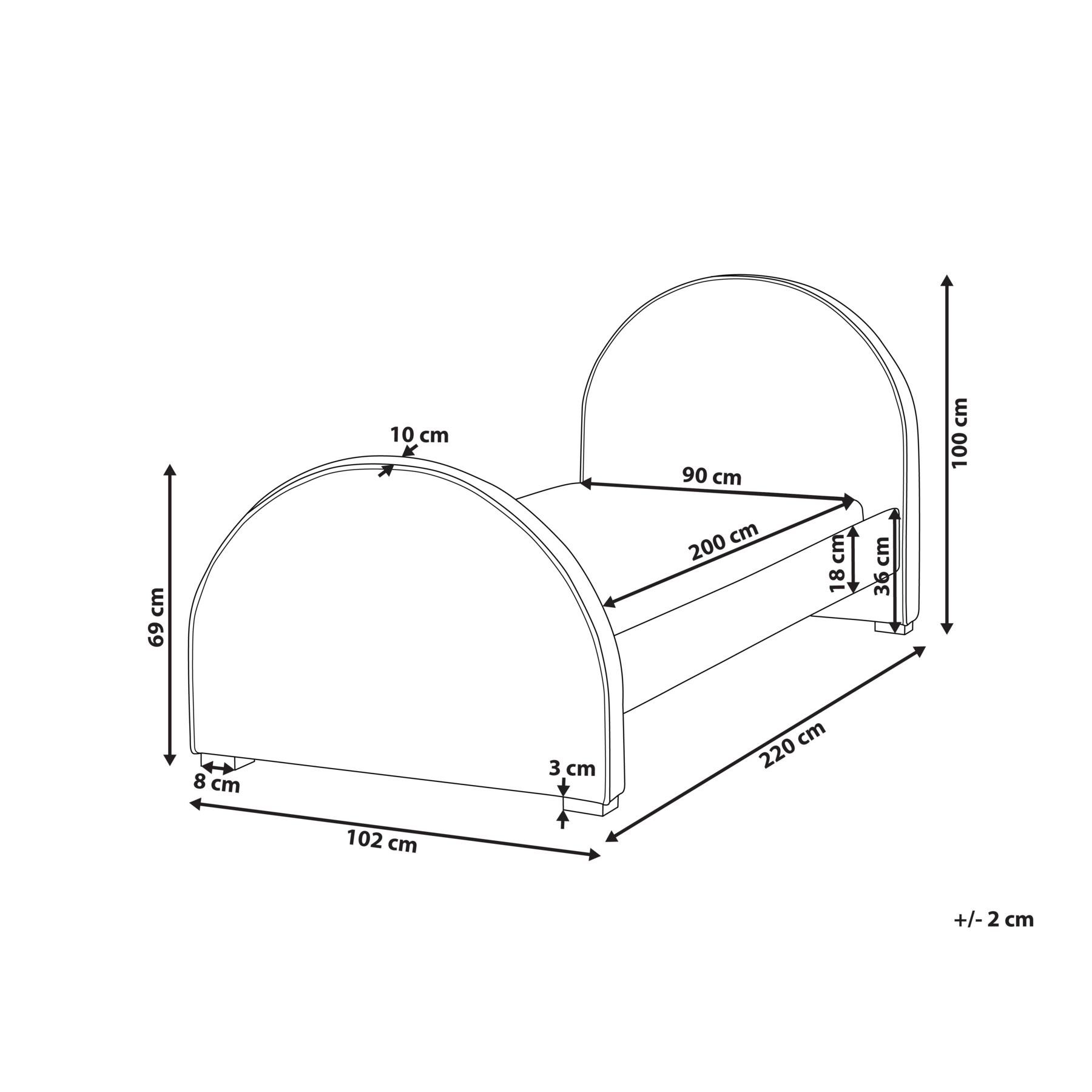 Beliani - NOZAY - Eenpersoonsbed - Lichtblauw - 90 x 200 cm - Fluweel