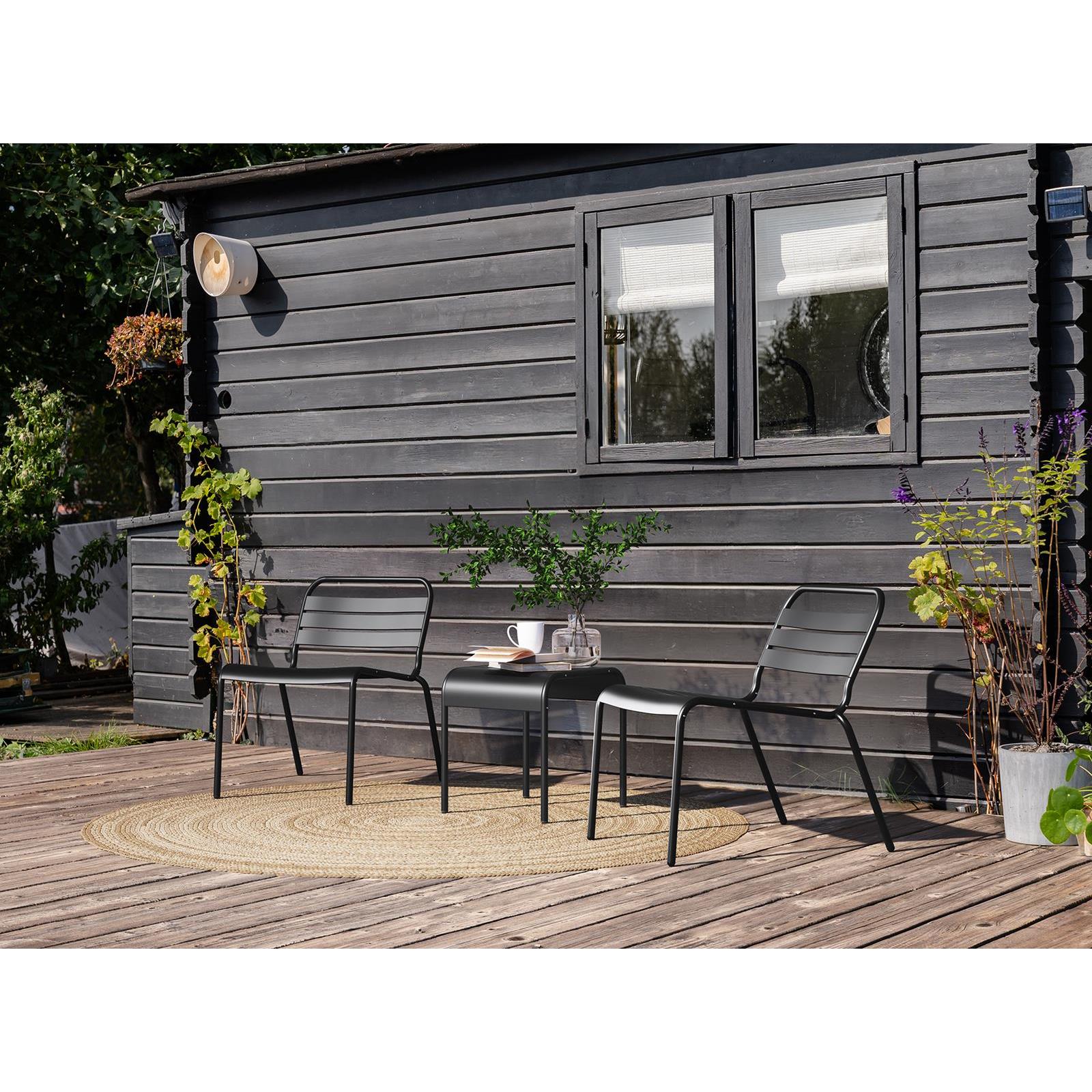 MaximaVida metalen loungestoel Max XXL zwart - doos per 2 stuks