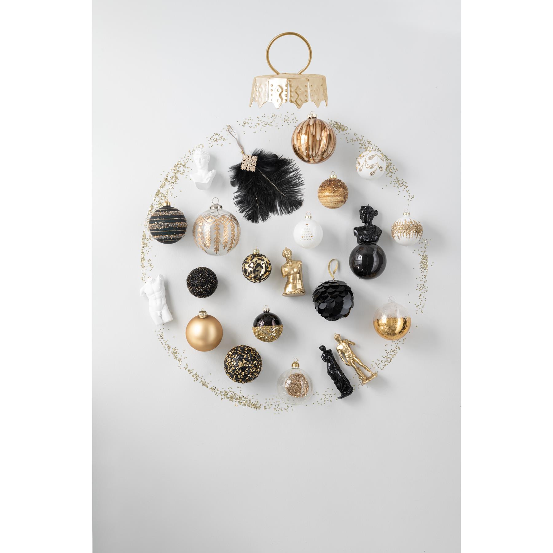 J-Line hanger Pluim Strass - veren - zwart