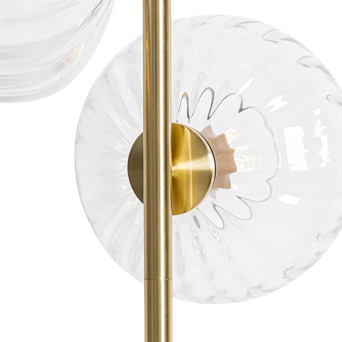 QAZQA Art Deco vloerlamp goud met glas 3-lichts - Ayesha