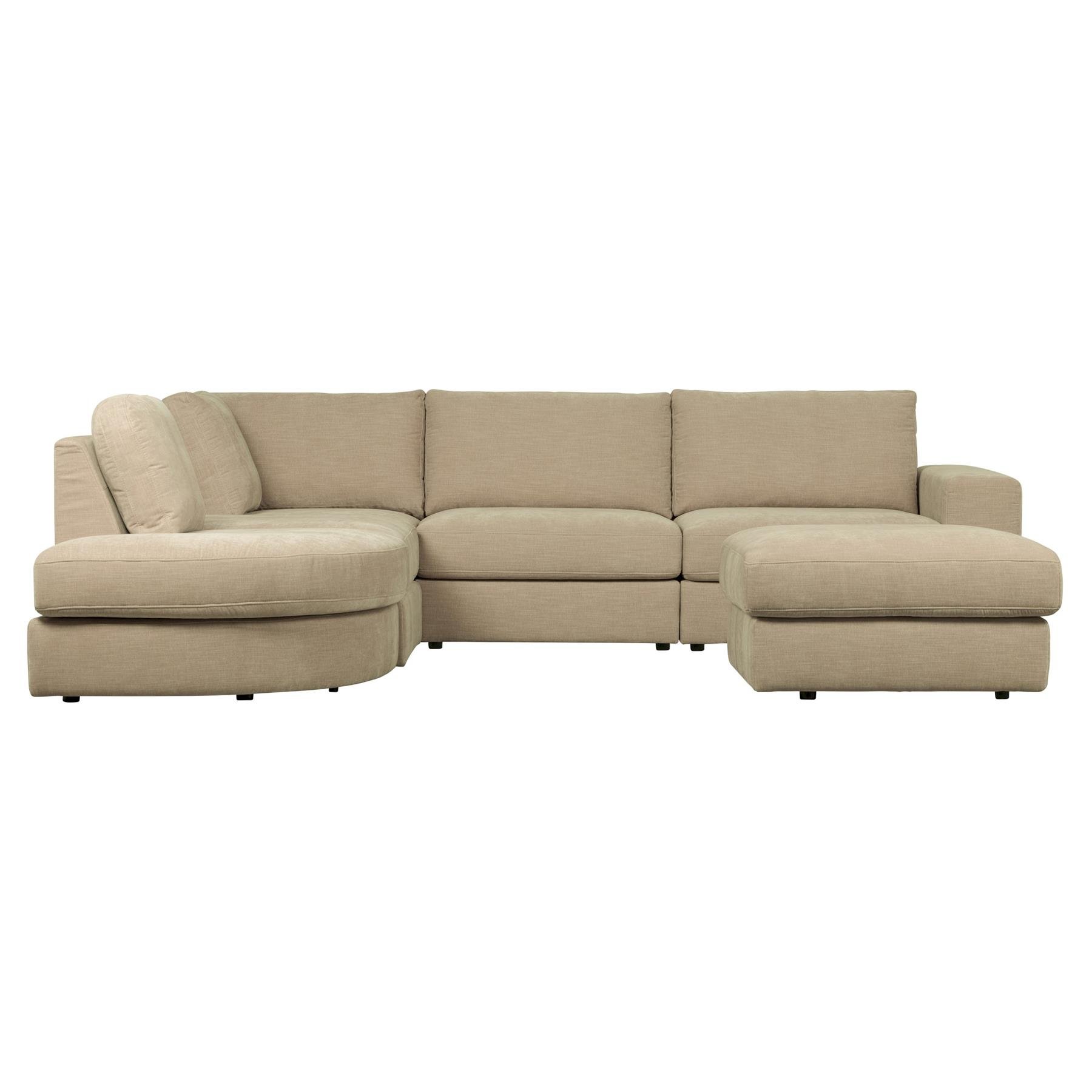 vtwonen Family Hocker - Polyester - Zand - 43x90x98