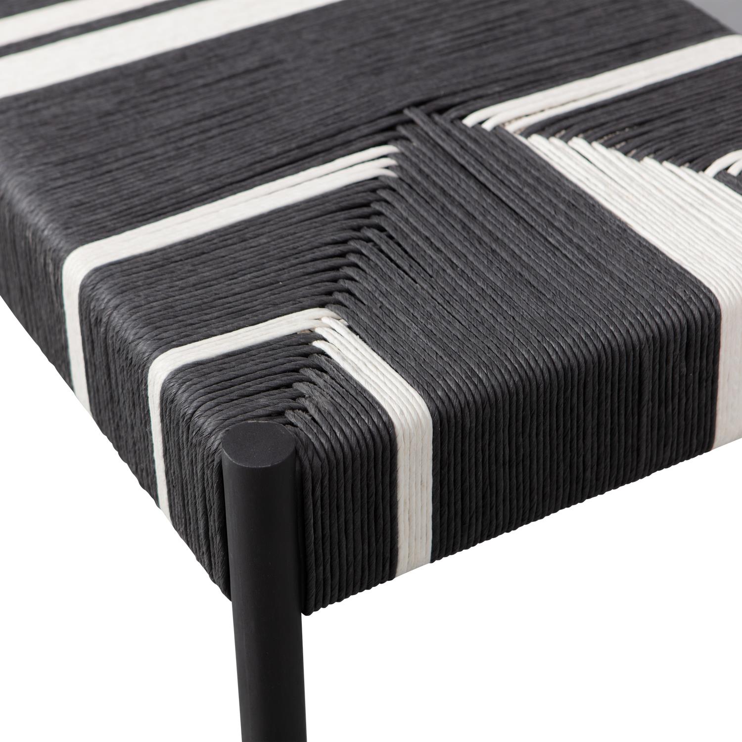 WOOOD Jessy Kruk - Mangohout|Koord - Zwart|Wit - 44x47x40