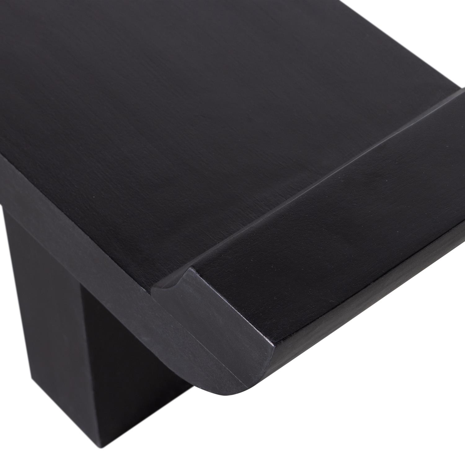 WOOOD Lox Bankje - Hout - Zwart - 35x183x53