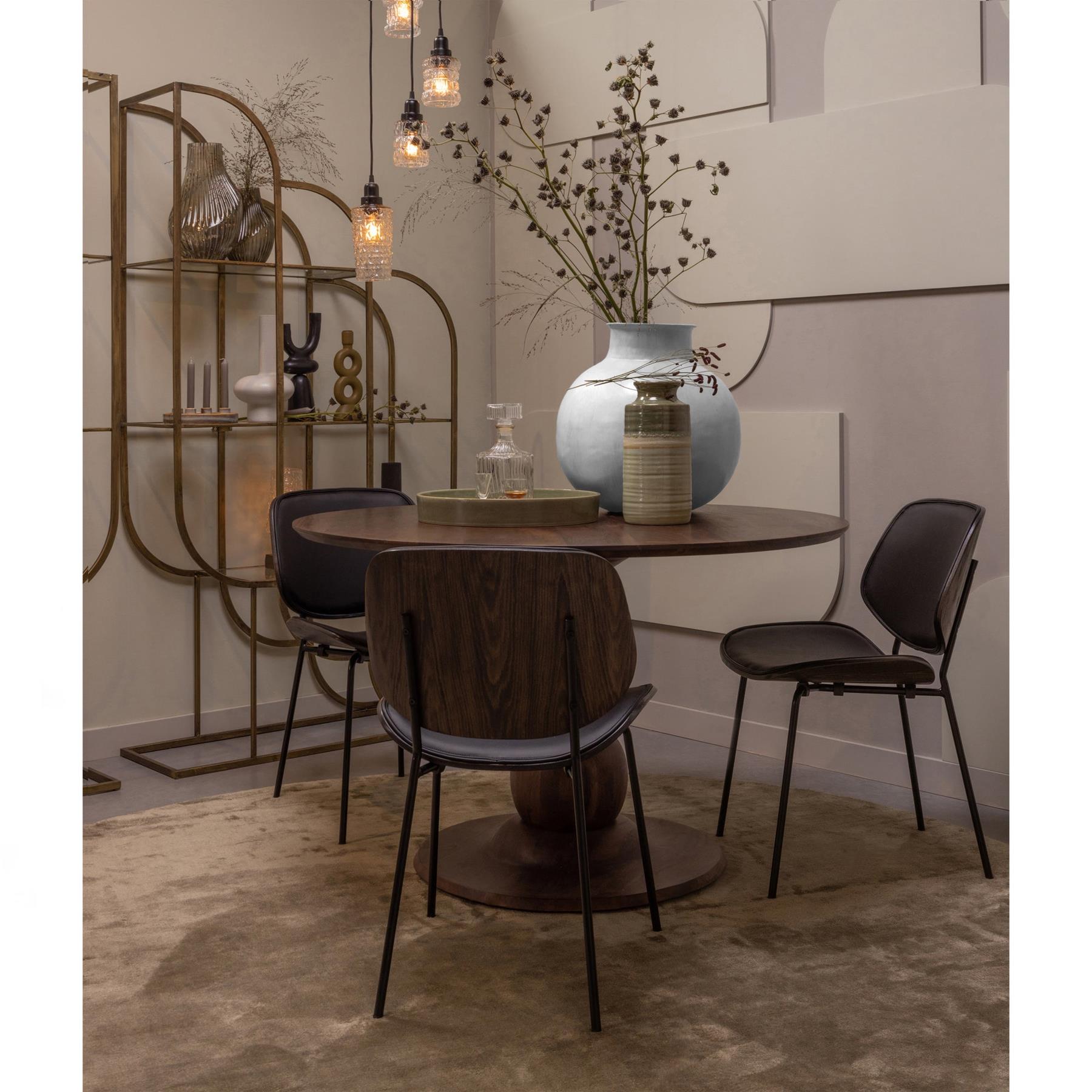 BePureHome Close Eetkamerstoelen - Hout - Zwart - Set van 2