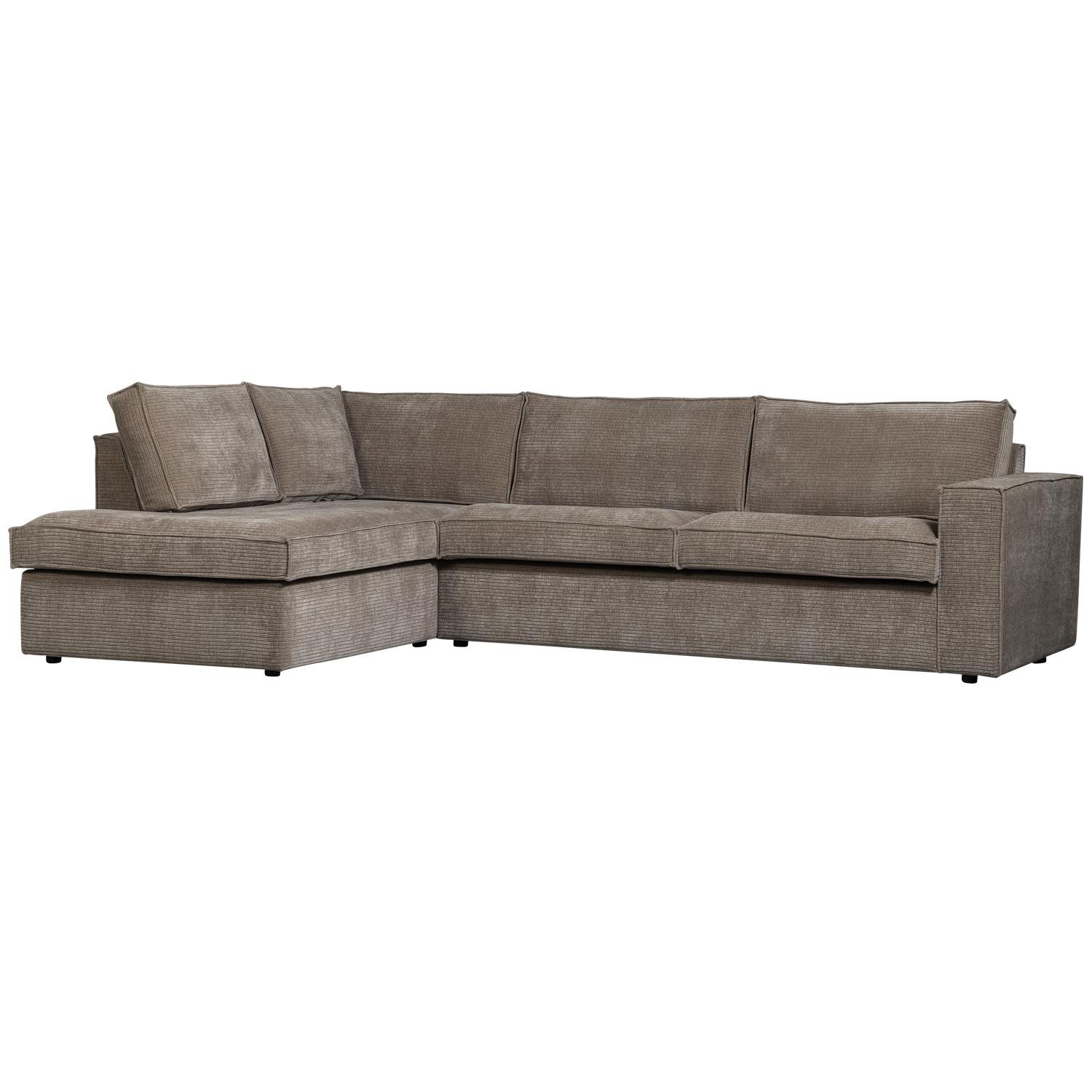 WOOOD Hajo Hoekbank Links - Rib - Taupe - 84x283x197