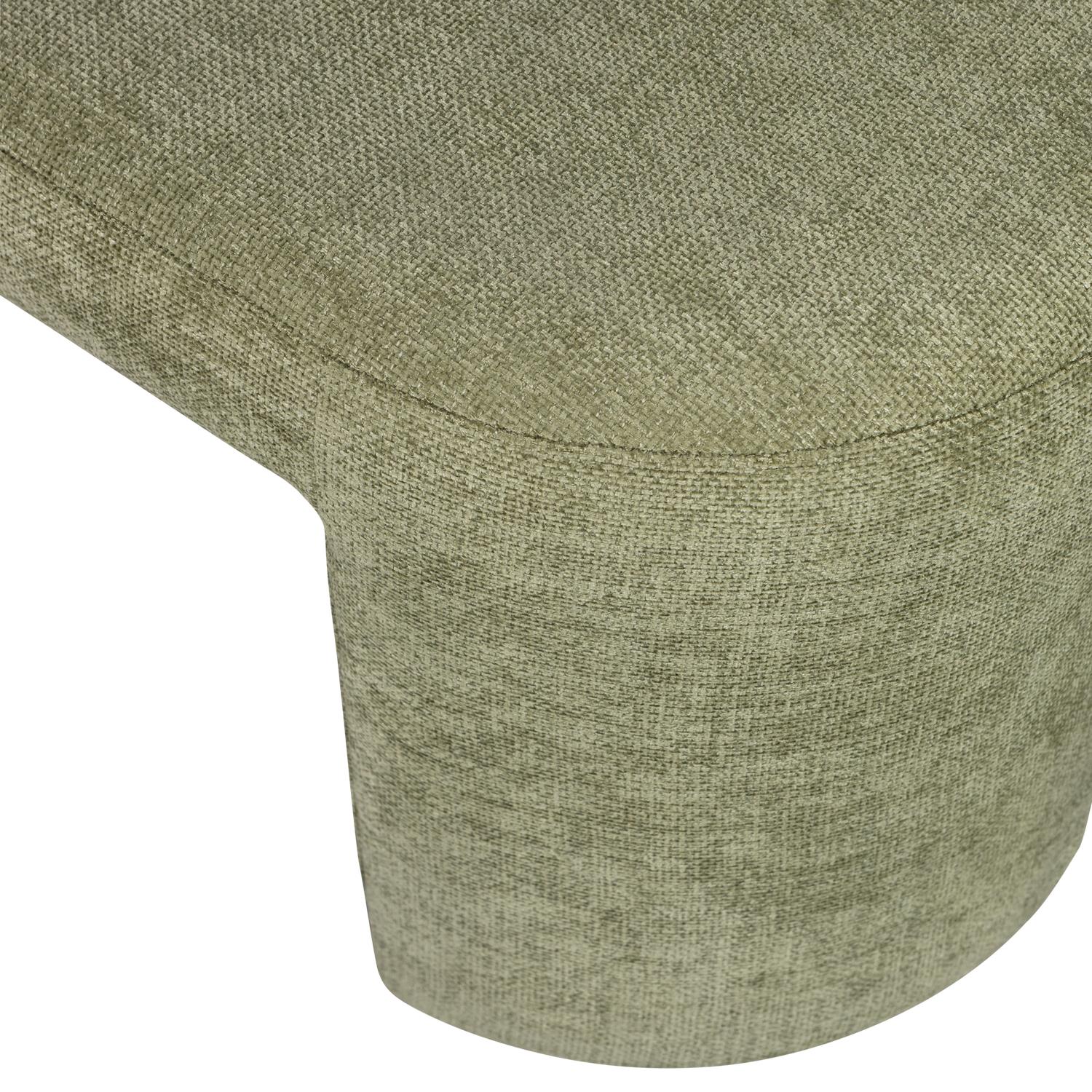 WOOOD Jacob Bankje - Chenille - Olive Green - 46x130x46