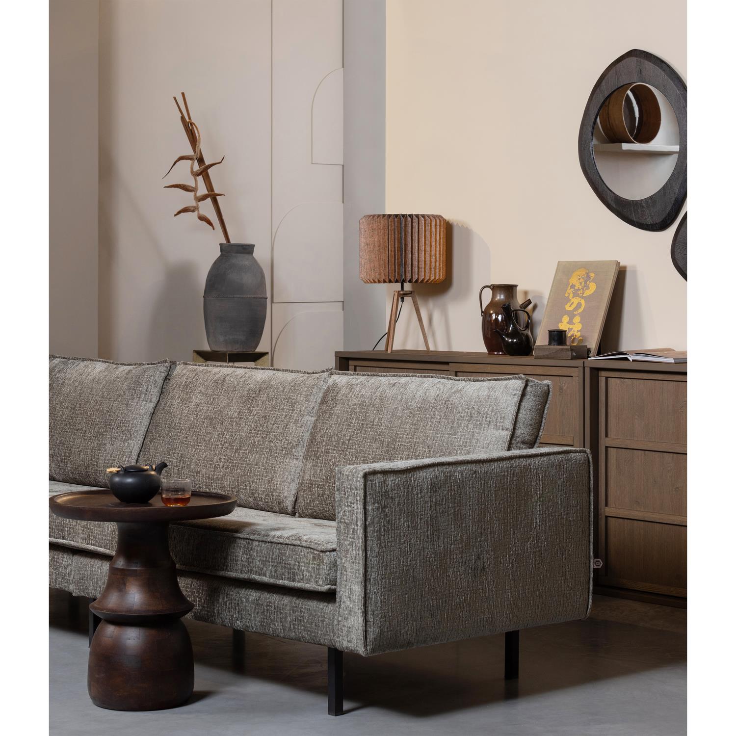 BePureHome Bank 3-Zits Rodeo - Structure Velvet - Frost - 85x277x86