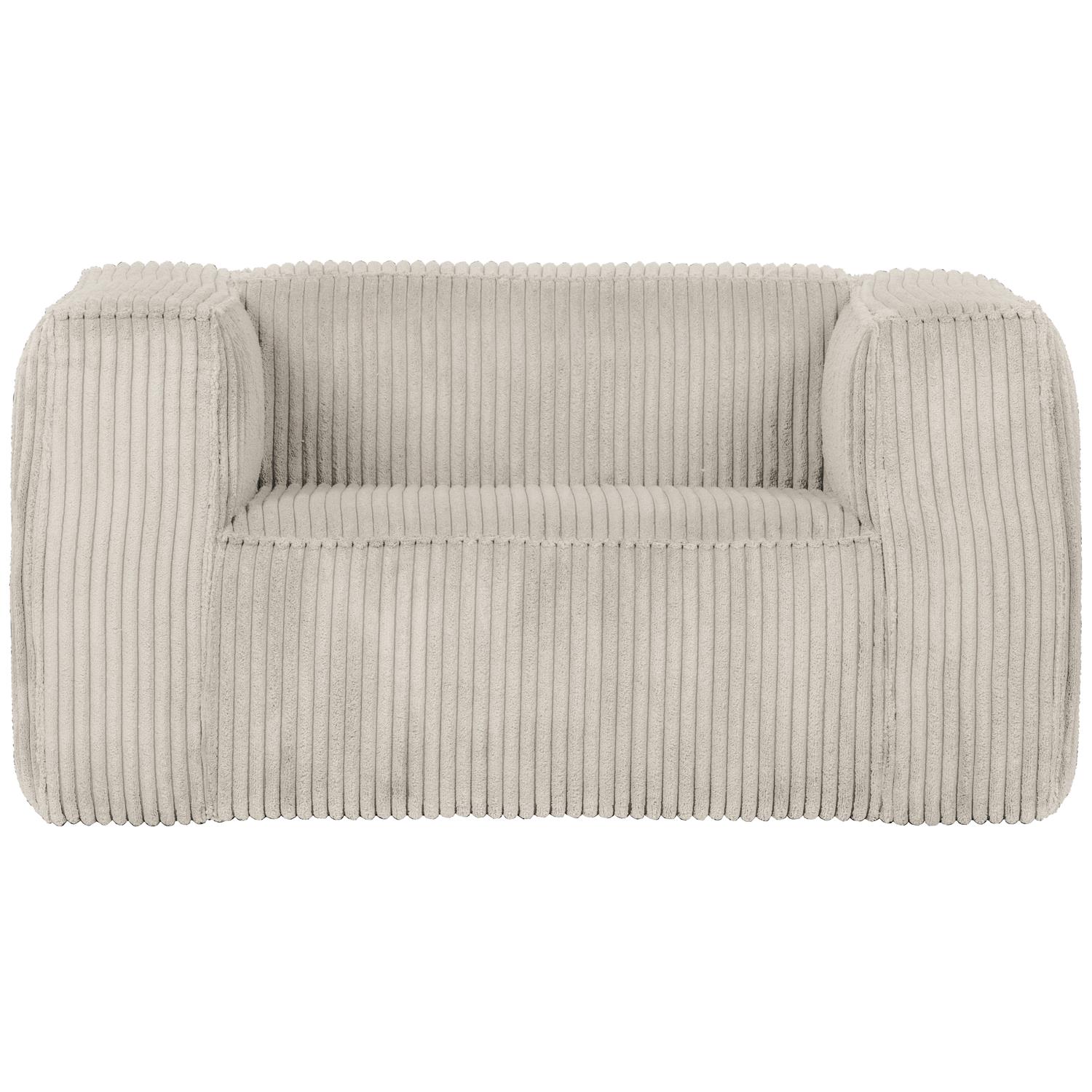 WOOOD Bean Fauteuil - Grove Ribstof - Naturel - 74x146x98