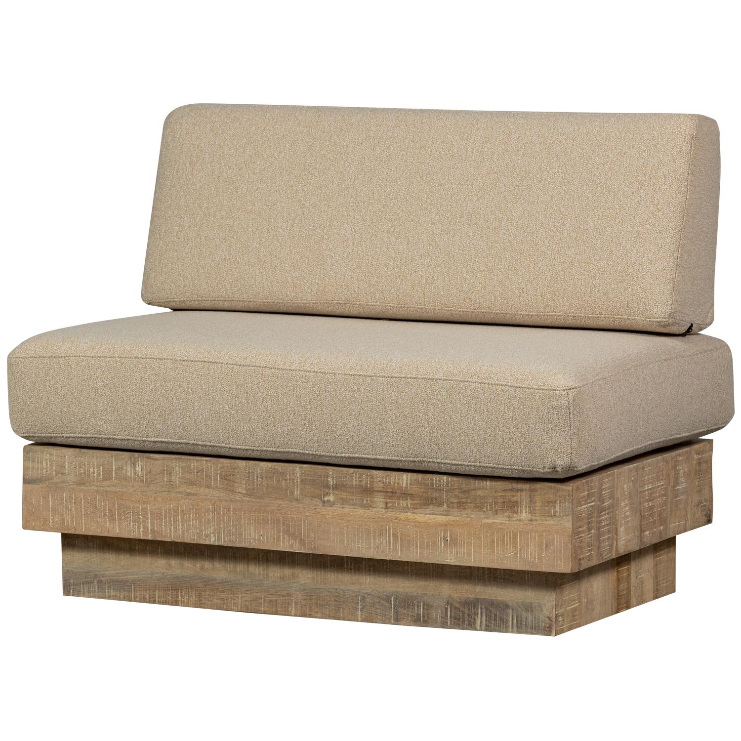 WOOOD Balk Muurbankje Incl. Kussens - Hout - Naturel - 87x107x66