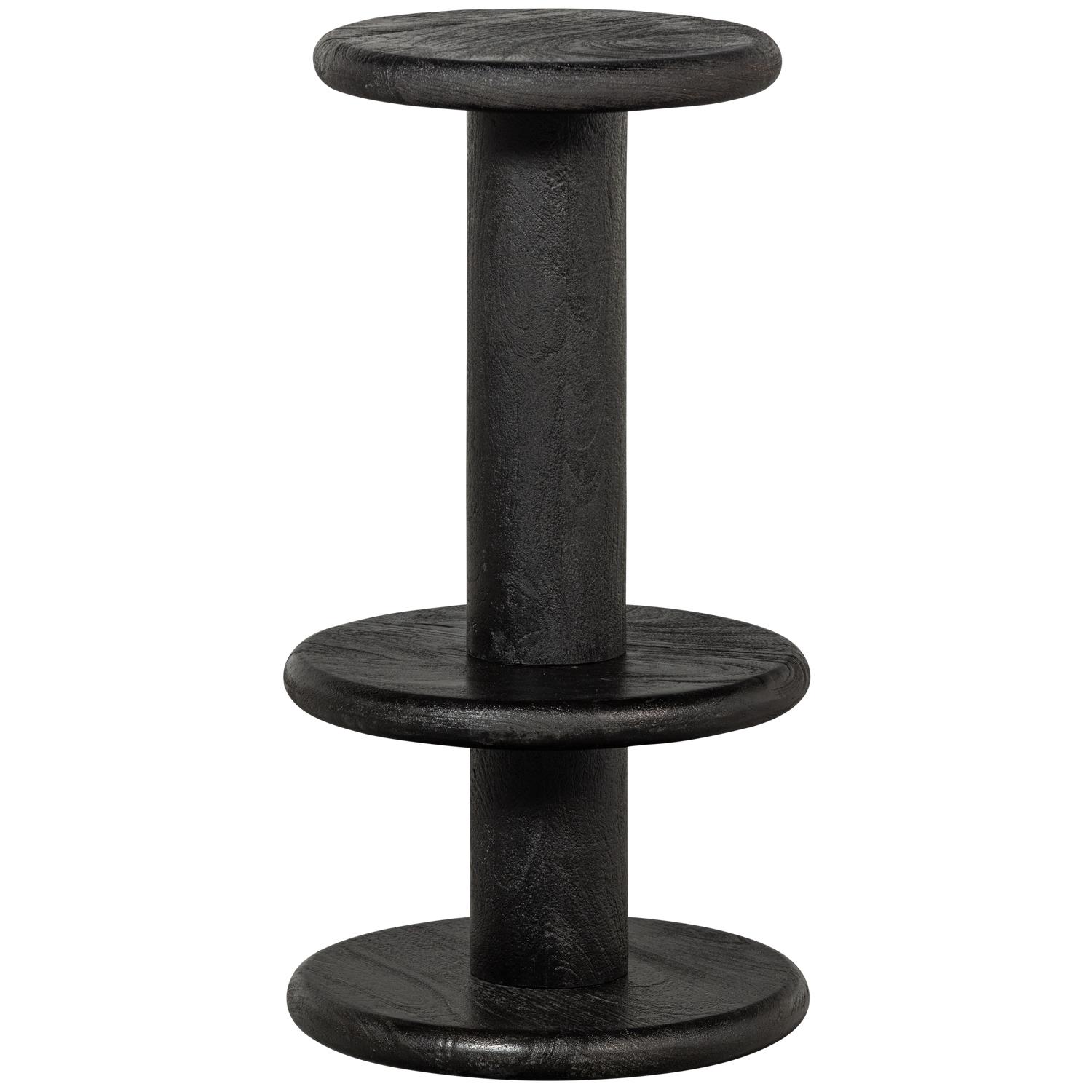 WOOOD Barkruk Kolby - Hout - Zwart - 74x40x40