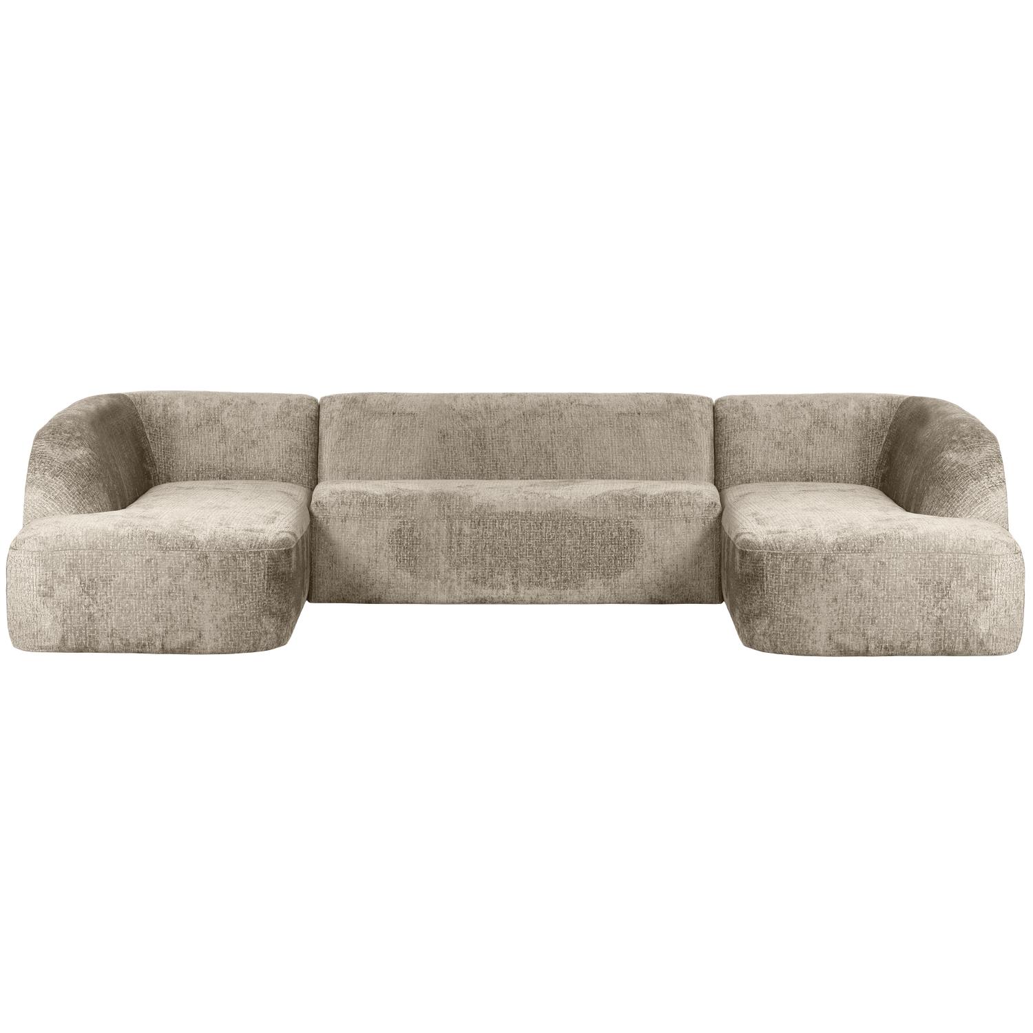 BePureHome Sloping U-Vorm Bank - Velvet - Wheatfield - 77x339x225