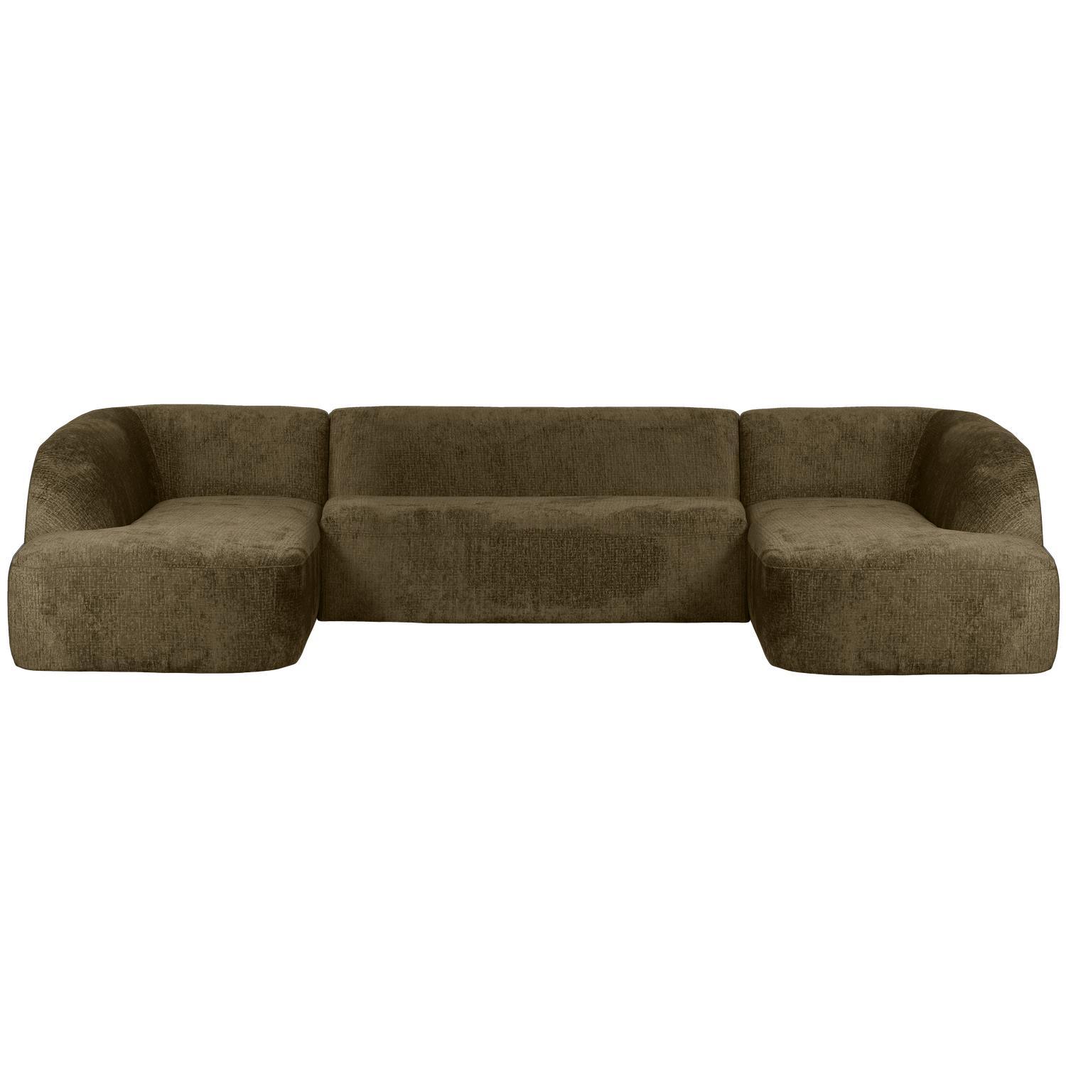 BePureHome Sloping U-Vorm Bank - Velvet - Bonsai - 77x339x225