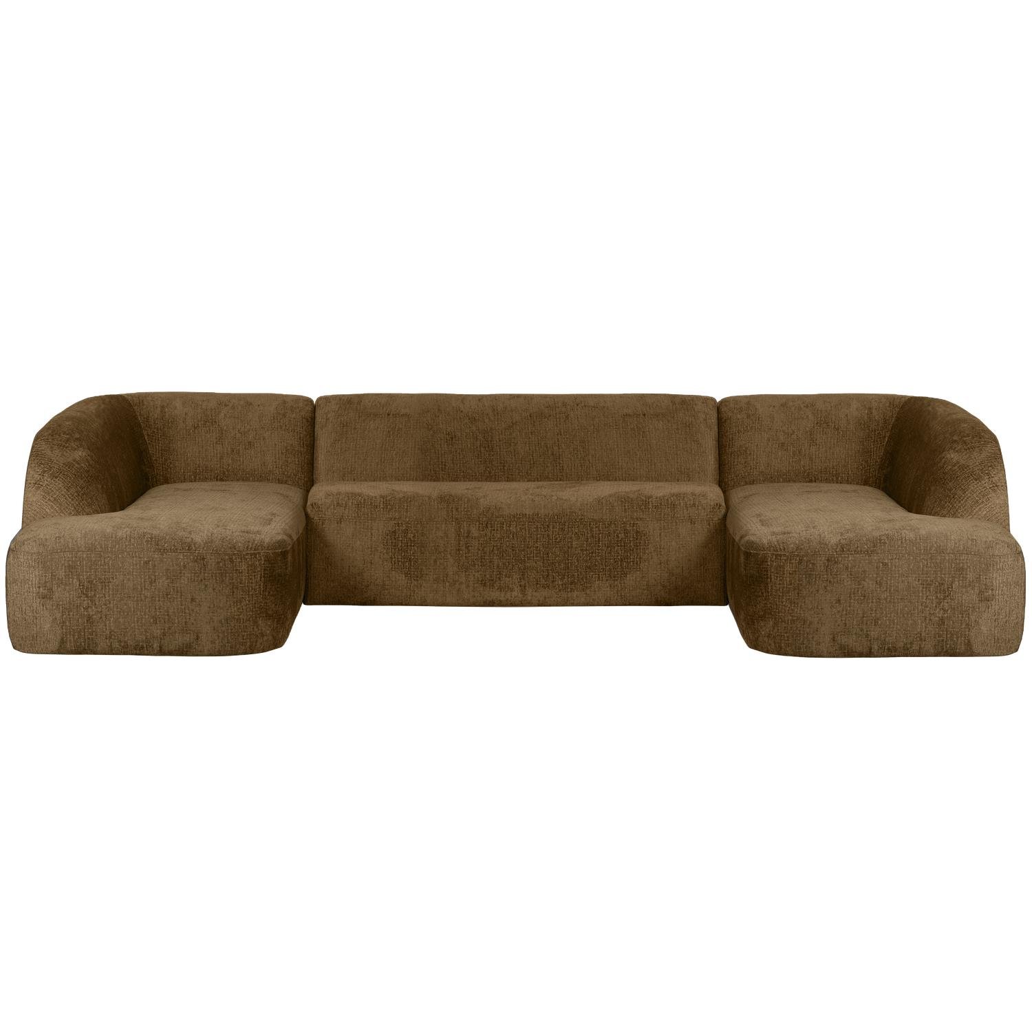 BePureHome Sloping U-Vorm Bank - Velvet - Brass - 77x339x225