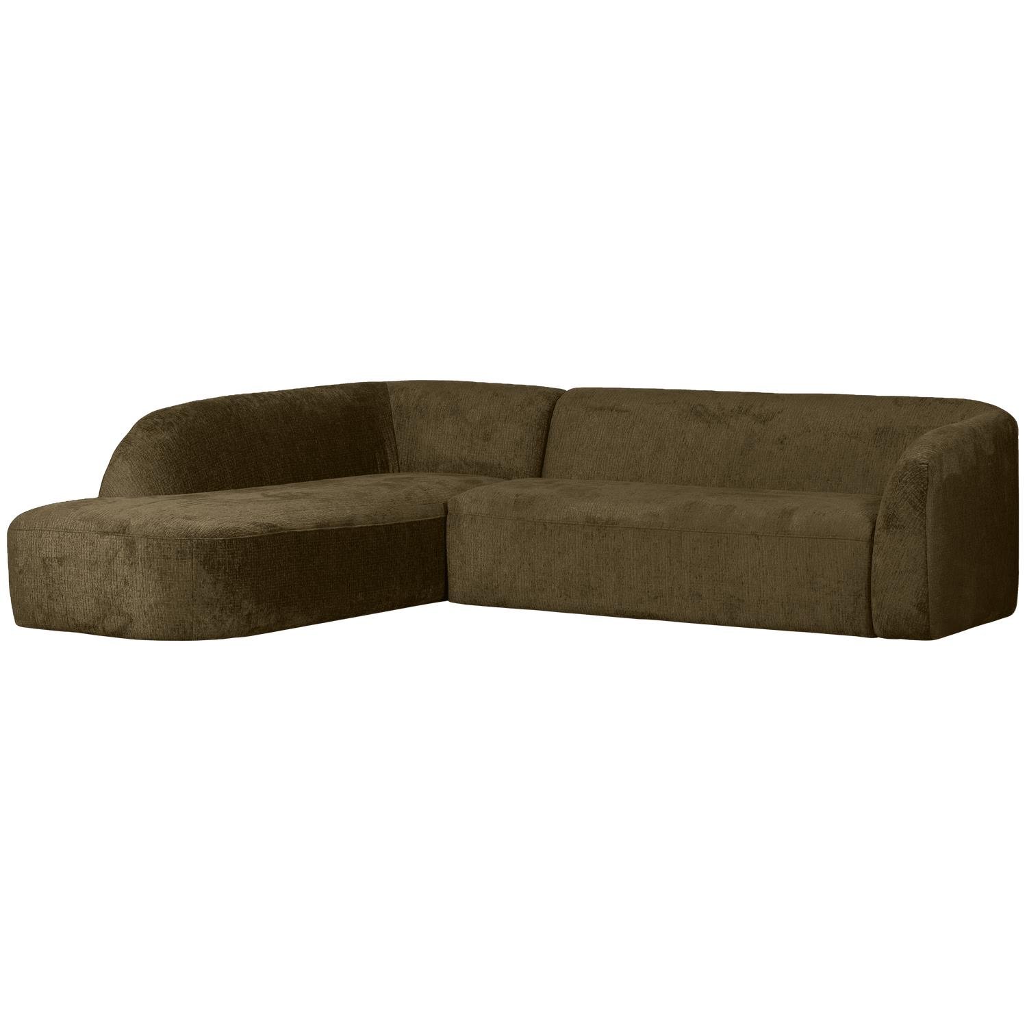 BePureHome Sloping Hoekbank Links - Velvet - Bonsai - 77x274x225|87