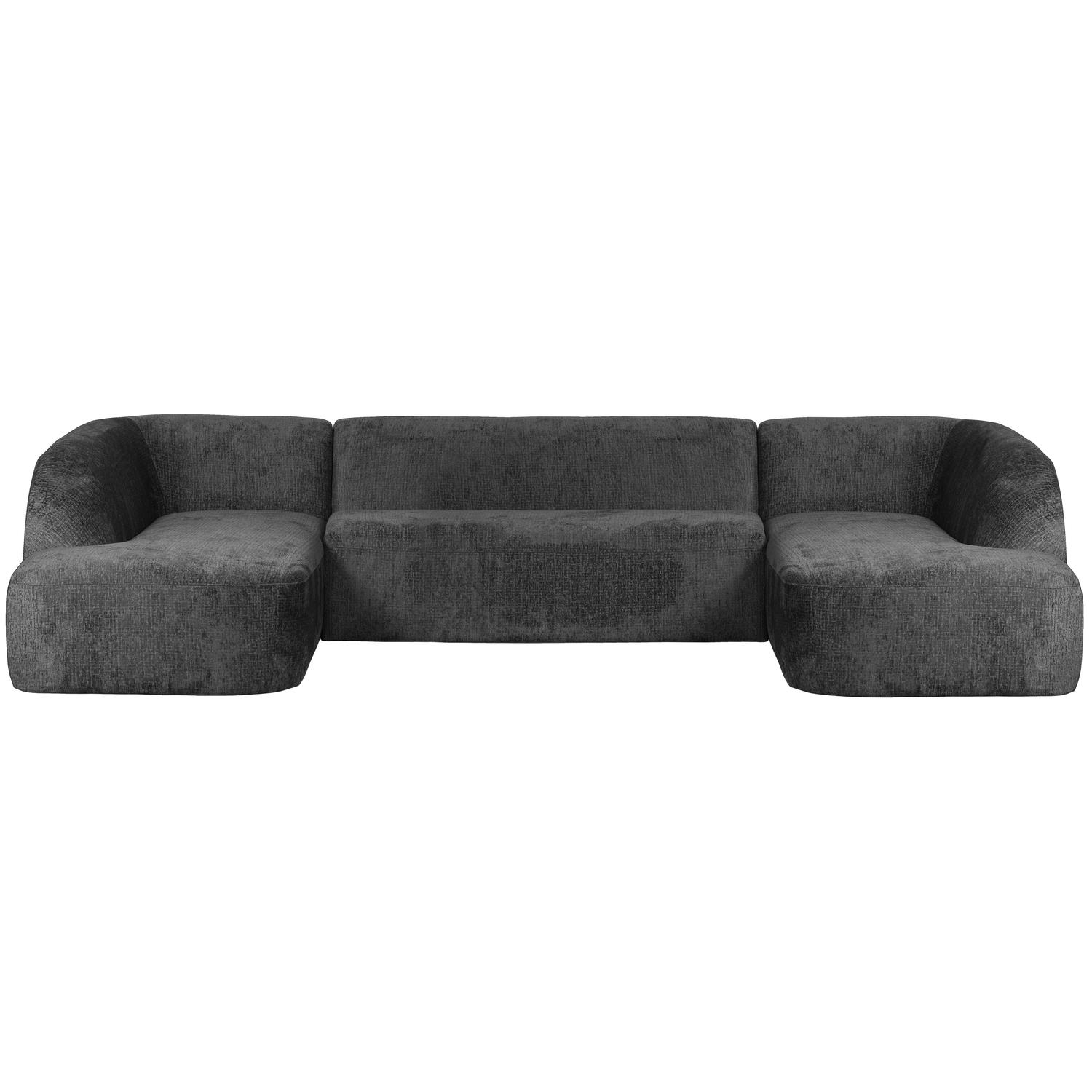 BePureHome U-Vorm Bank Sloping - Velvet - Mountain - 77x339x225