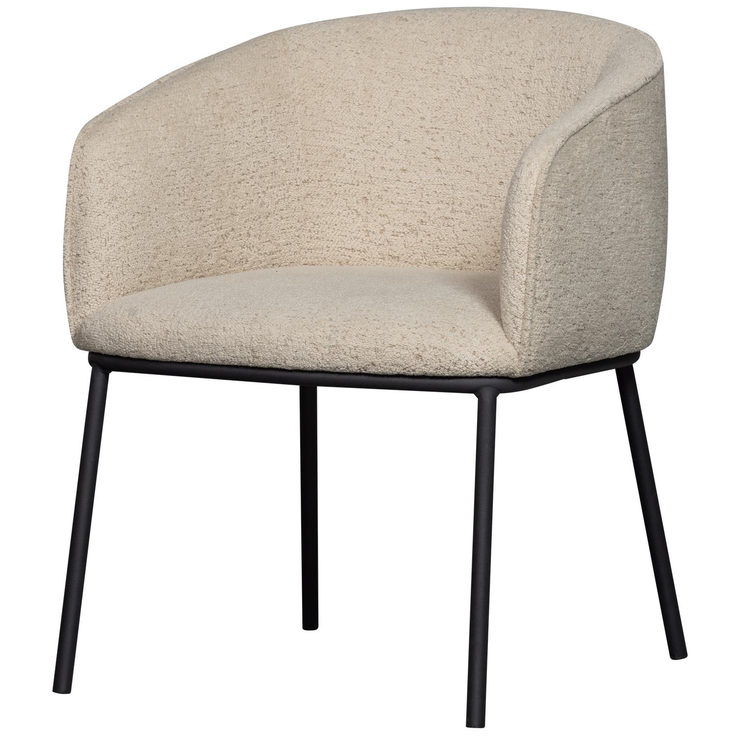 WOOOD Leon Eetkamerstoel - Bouclé  - Naturel Melange - 77x61x63