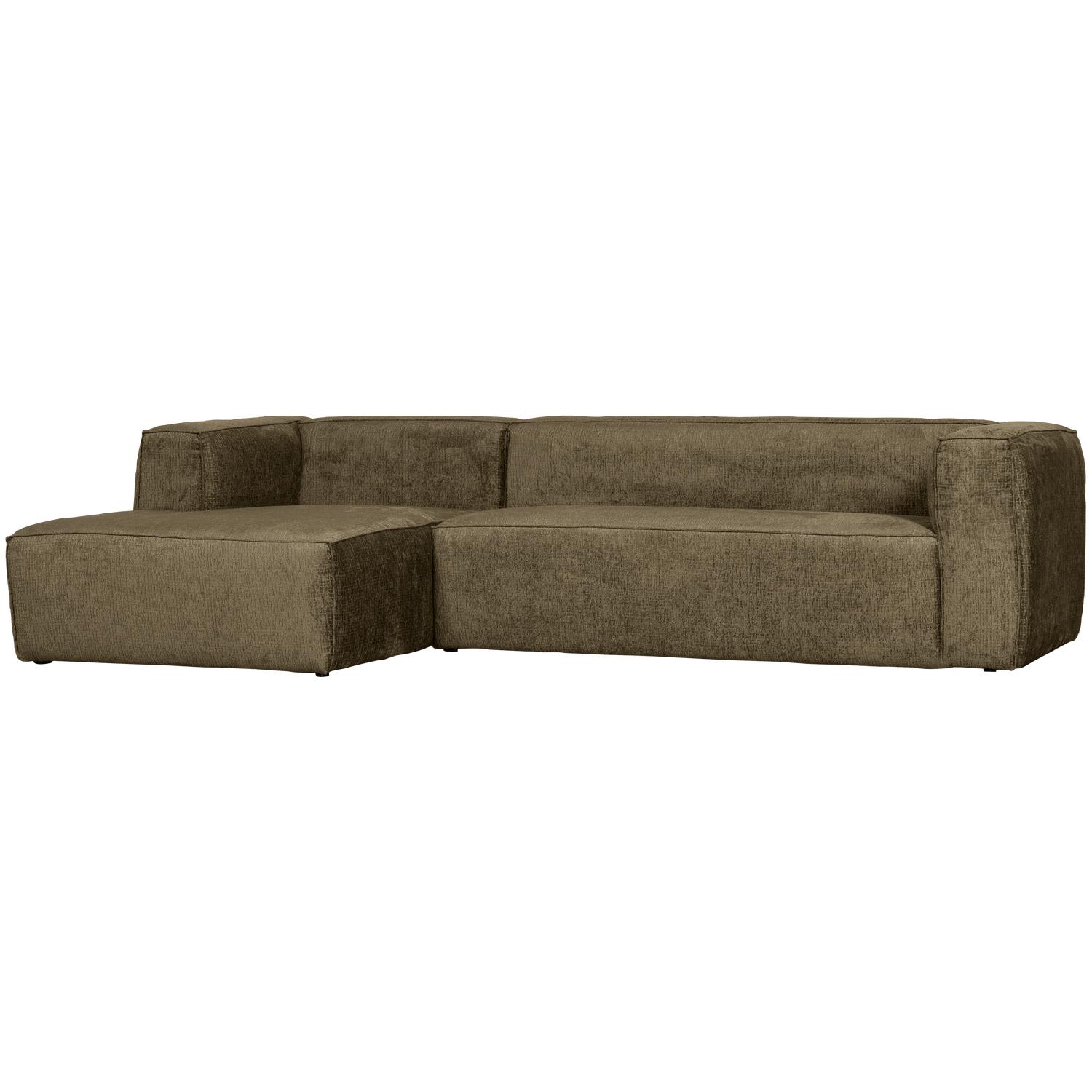 WOOOD Bean Hoekbank Links - Structure Velvet - Moss 