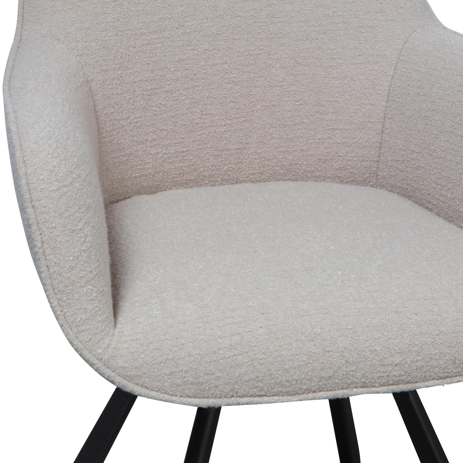 WOOOD Juno Eetkamerstoel - Boucle - Zand - 79x58x58