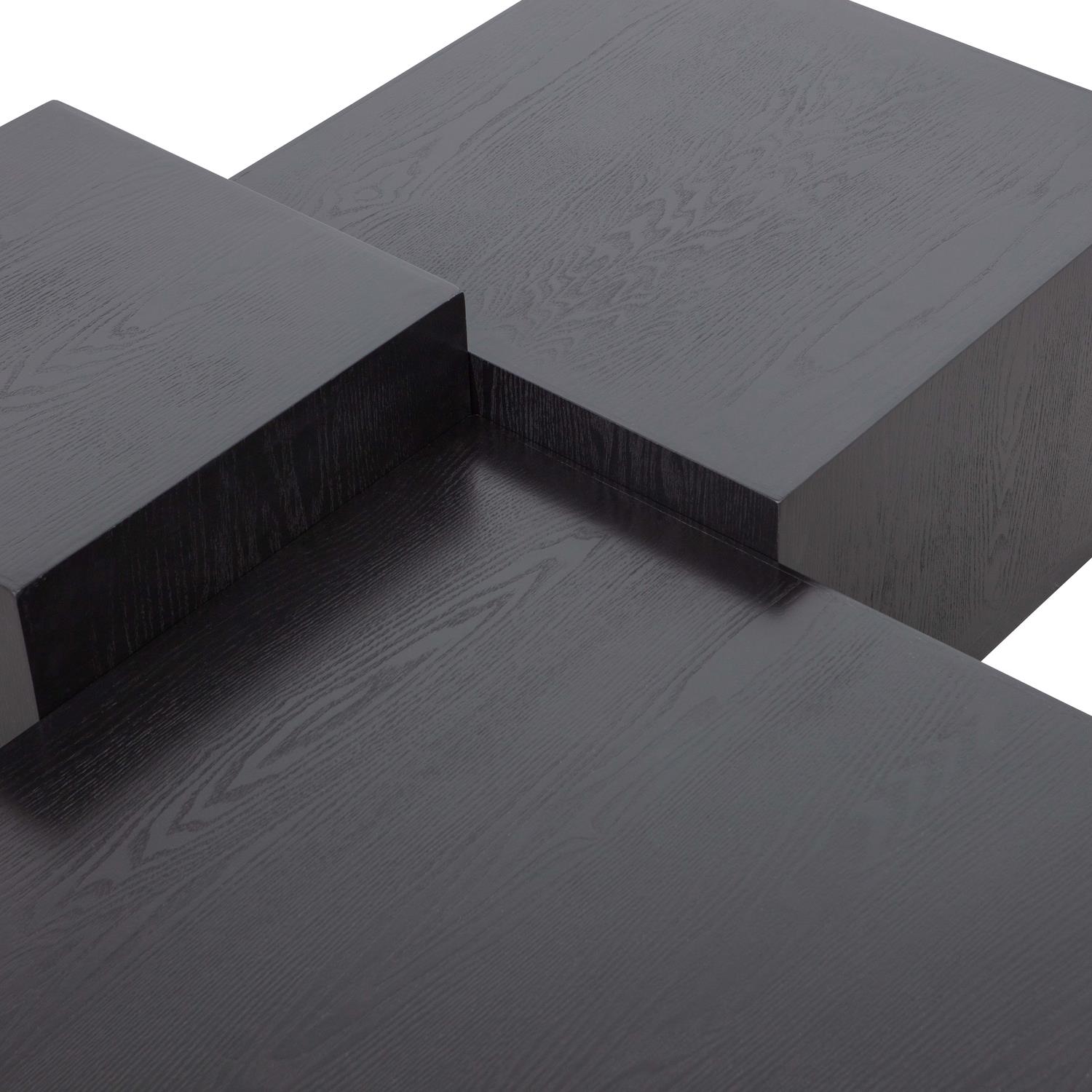 WOOOD Pim Bijzettafels - Hout - Zwart - Set van 3