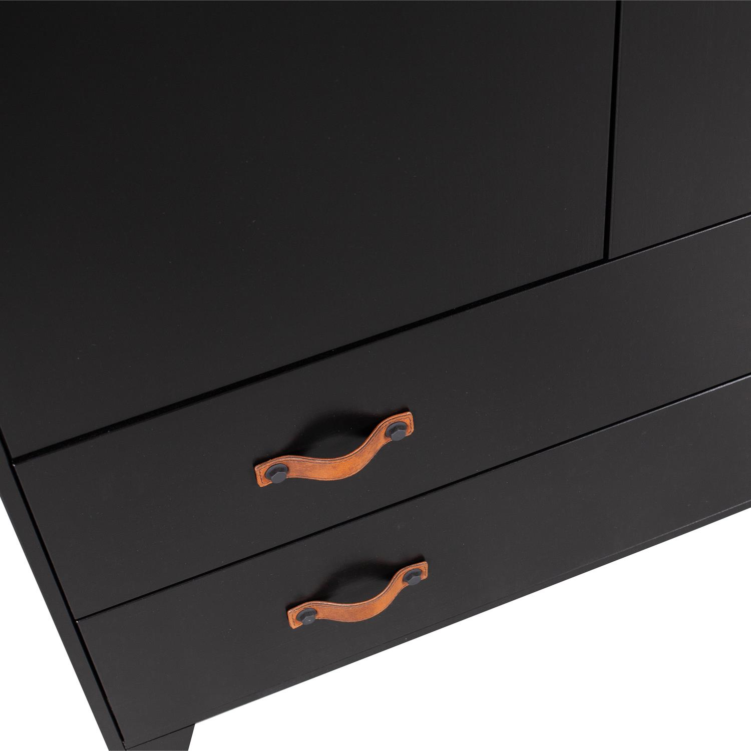 WOOOD Dian Garderobekast - Grenen - Zwart - 180x94x40