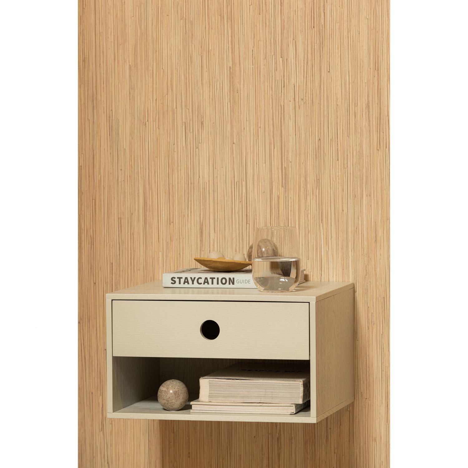 WOOOD Nancy Hangend Nachtkastje  - MDF - Mist - 20x34x30