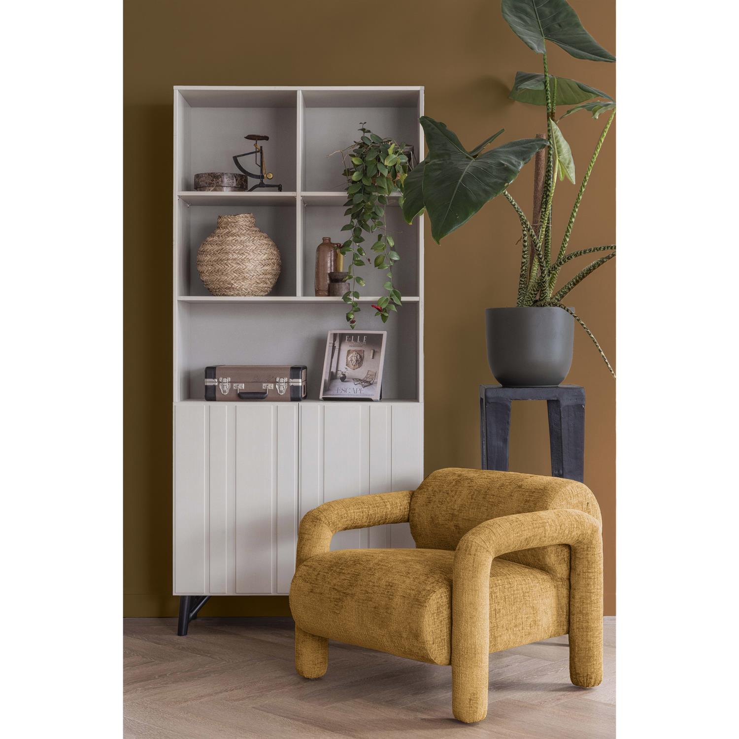 WOOOD Lenny Fauteuil - Polyester  - Goud|Geel - 65x76x82
