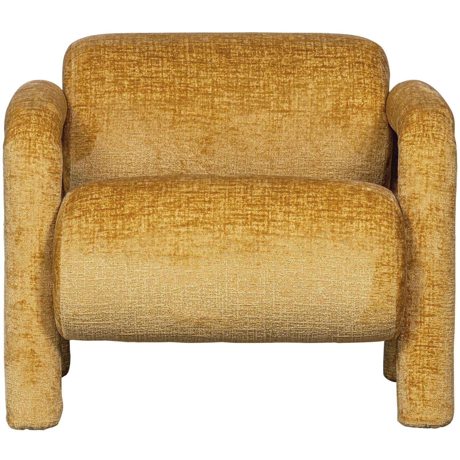 WOOOD Lenny Fauteuil - Polyester  - Goud|Geel - 65x76x82