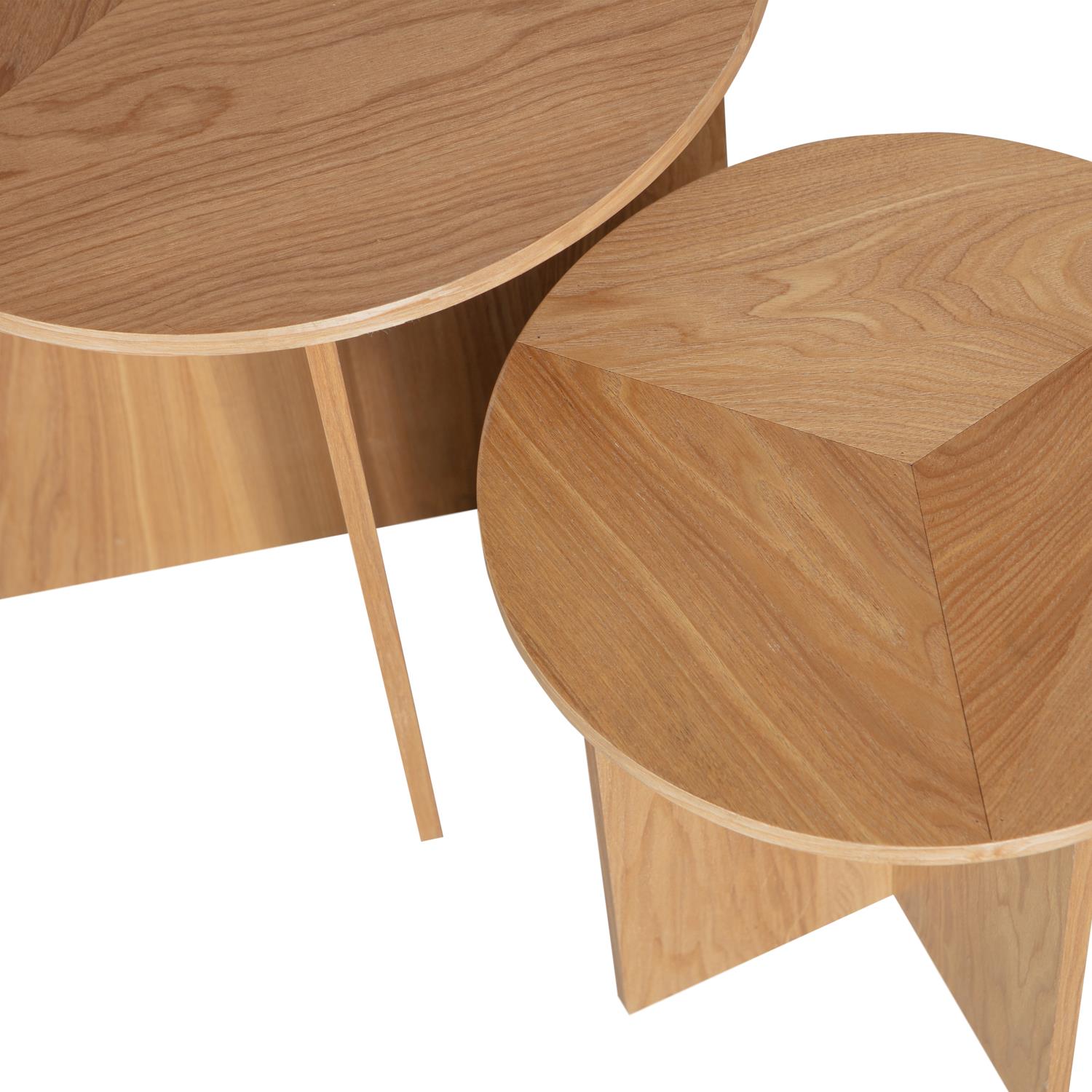 WOOOD Lina Bijzettafels - Hout - Naturel - 45x45x45|35x35x35