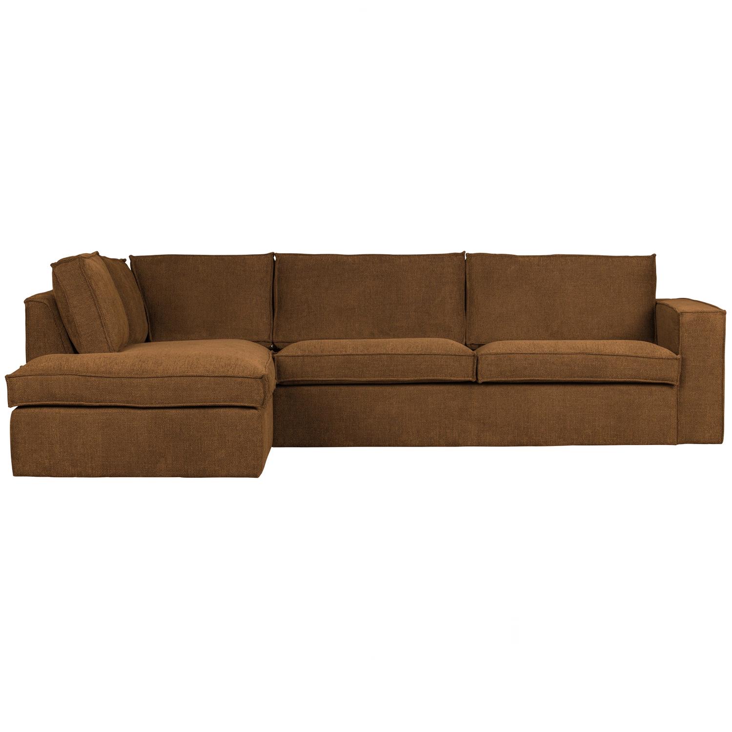 WOOOD Freddie Hoekbank Links - Melange Stof - Brons - 90x283x197